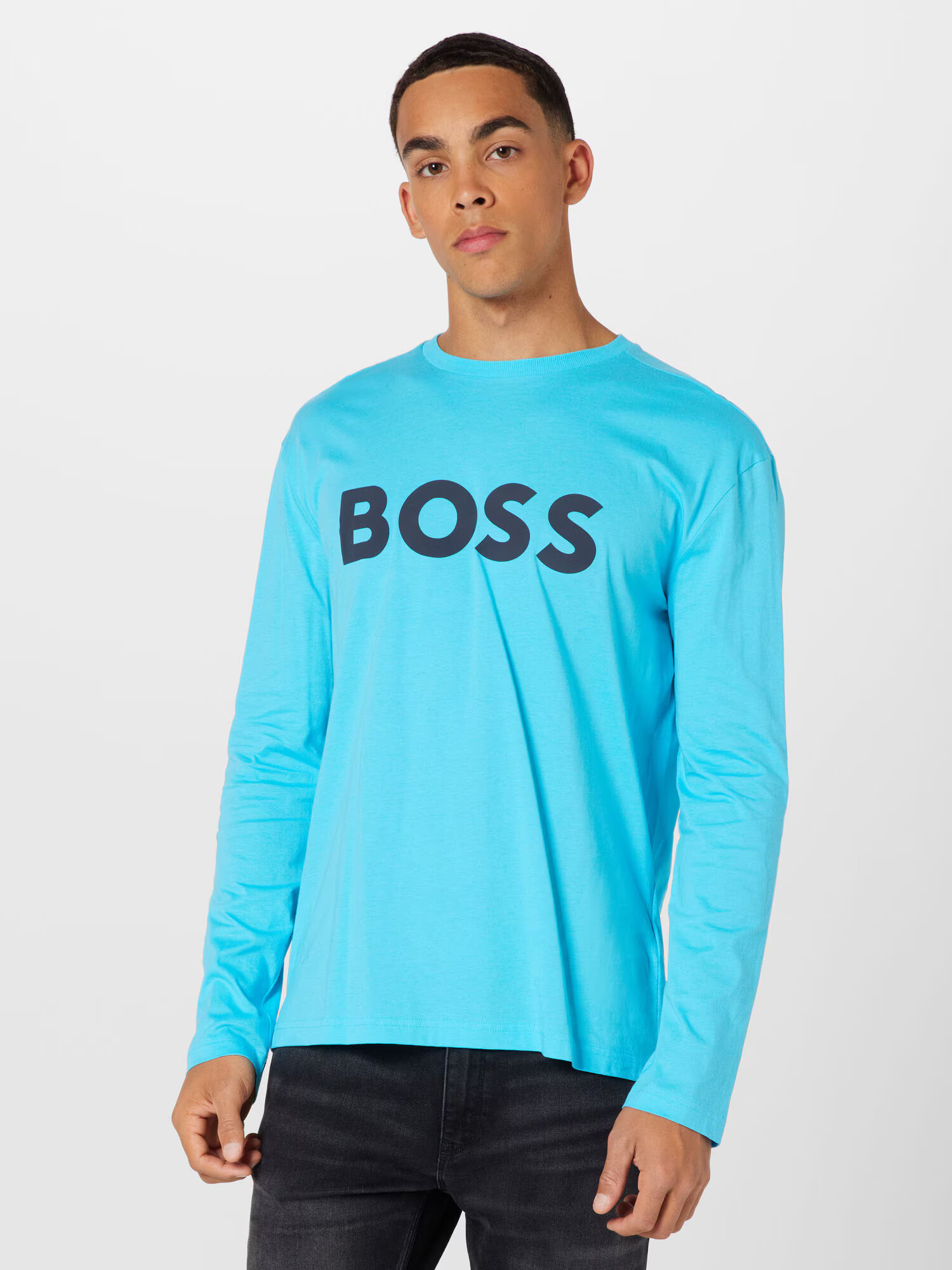 BOSS Green Tricou 'Togn' bleumarin / azuriu - Pled.ro