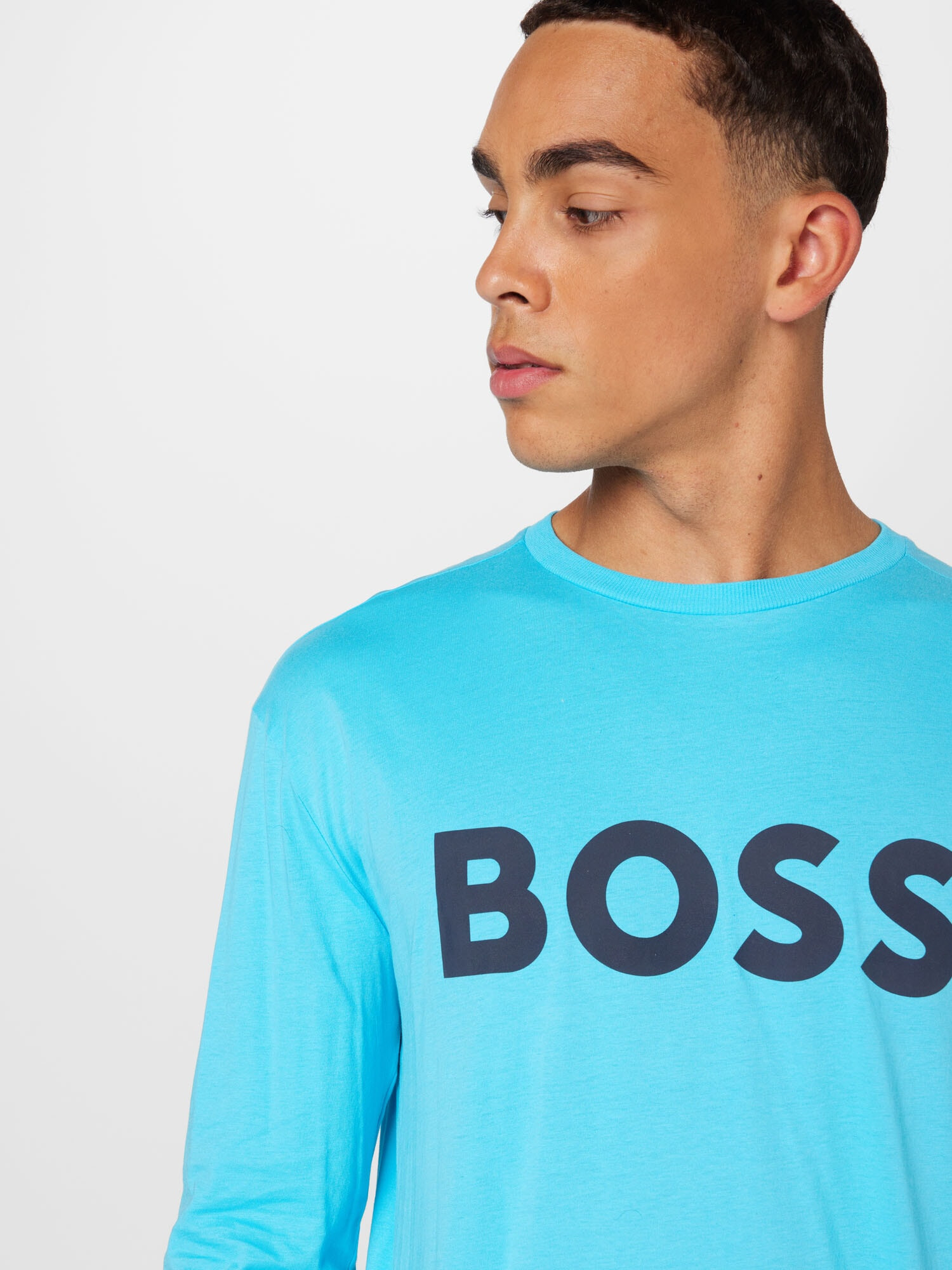 BOSS Green Tricou 'Togn' bleumarin / azuriu - Pled.ro