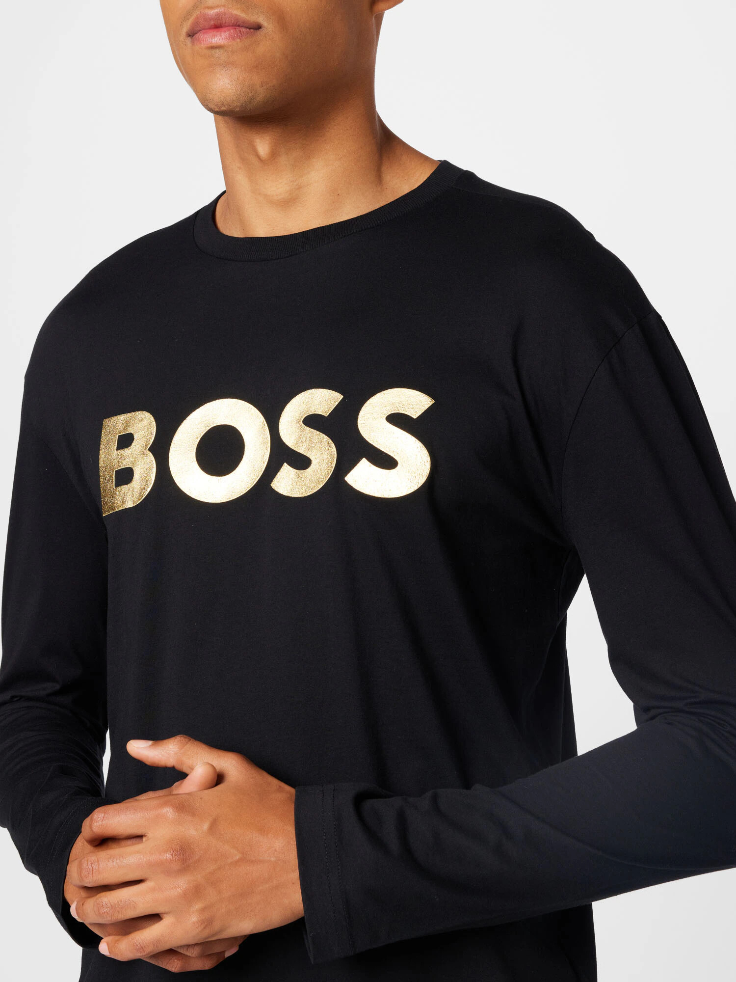 BOSS Green Tricou 'Togn' auriu / negru - Pled.ro