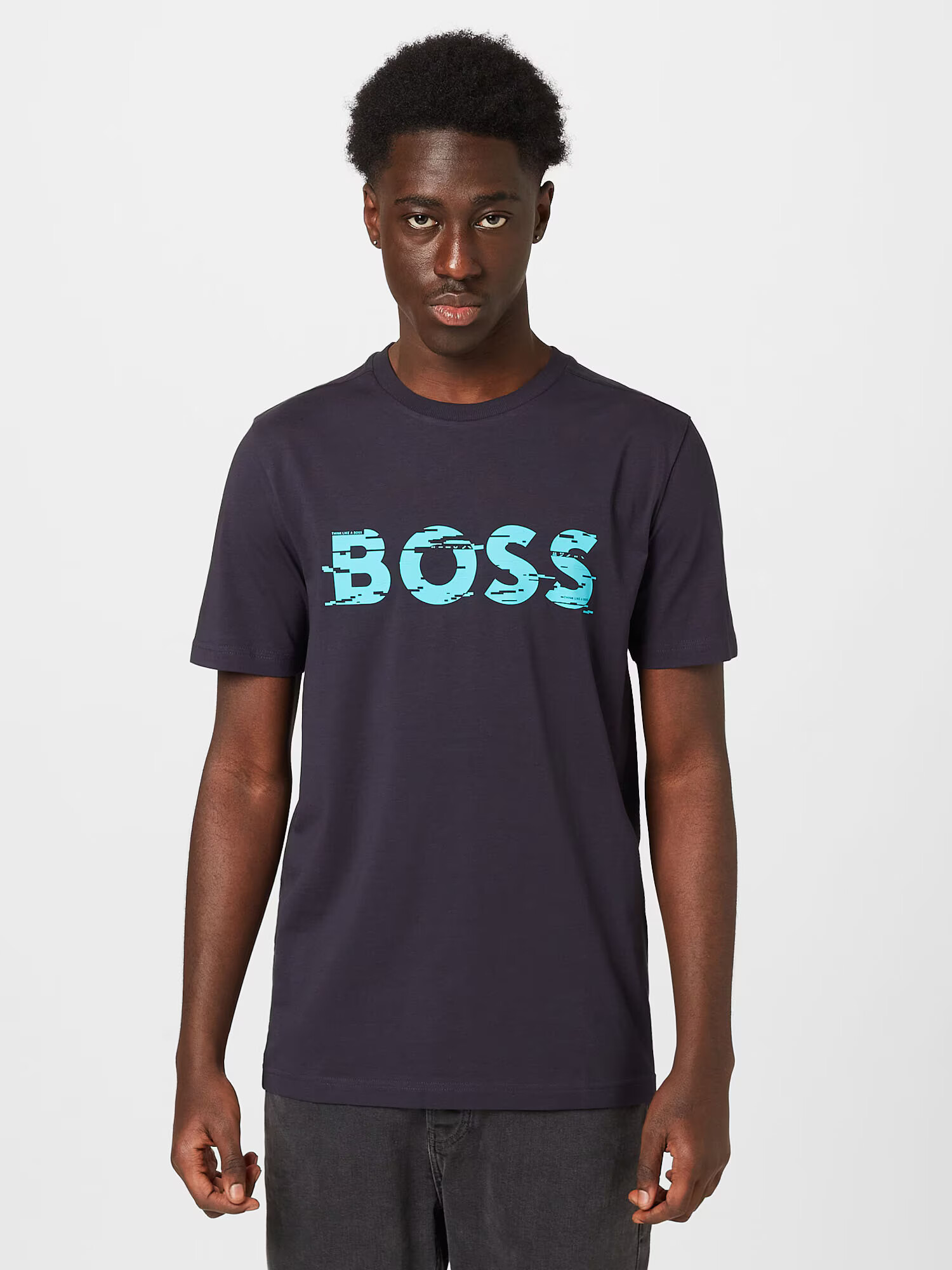 BOSS Green Tricou turcoaz / albastru închis - Pled.ro