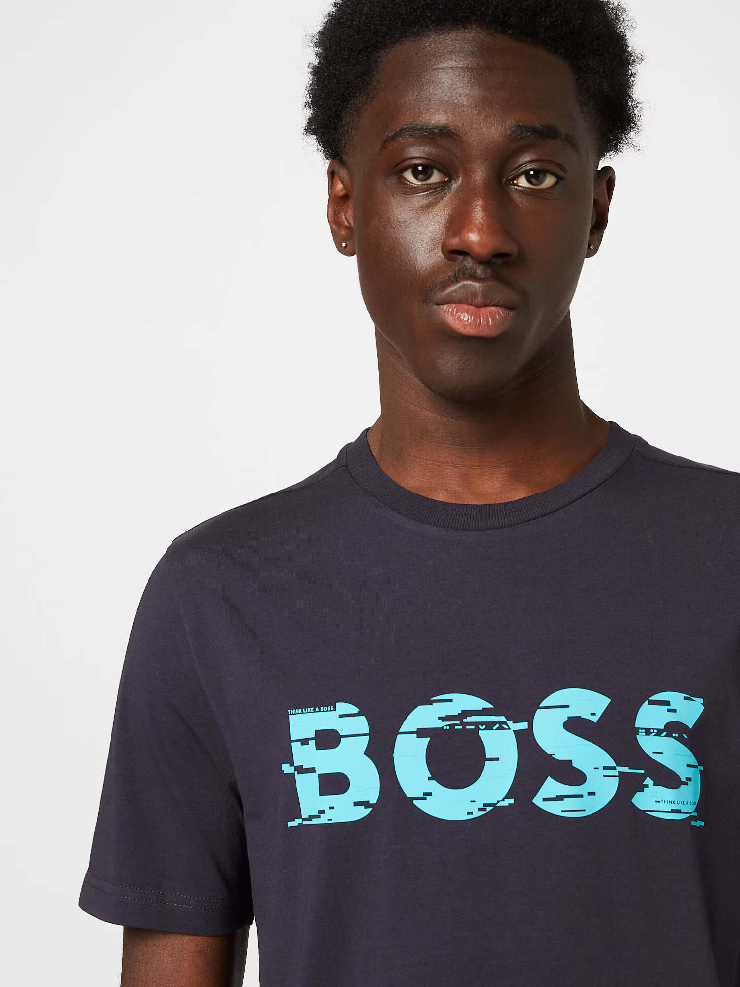 BOSS Green Tricou turcoaz / albastru închis - Pled.ro