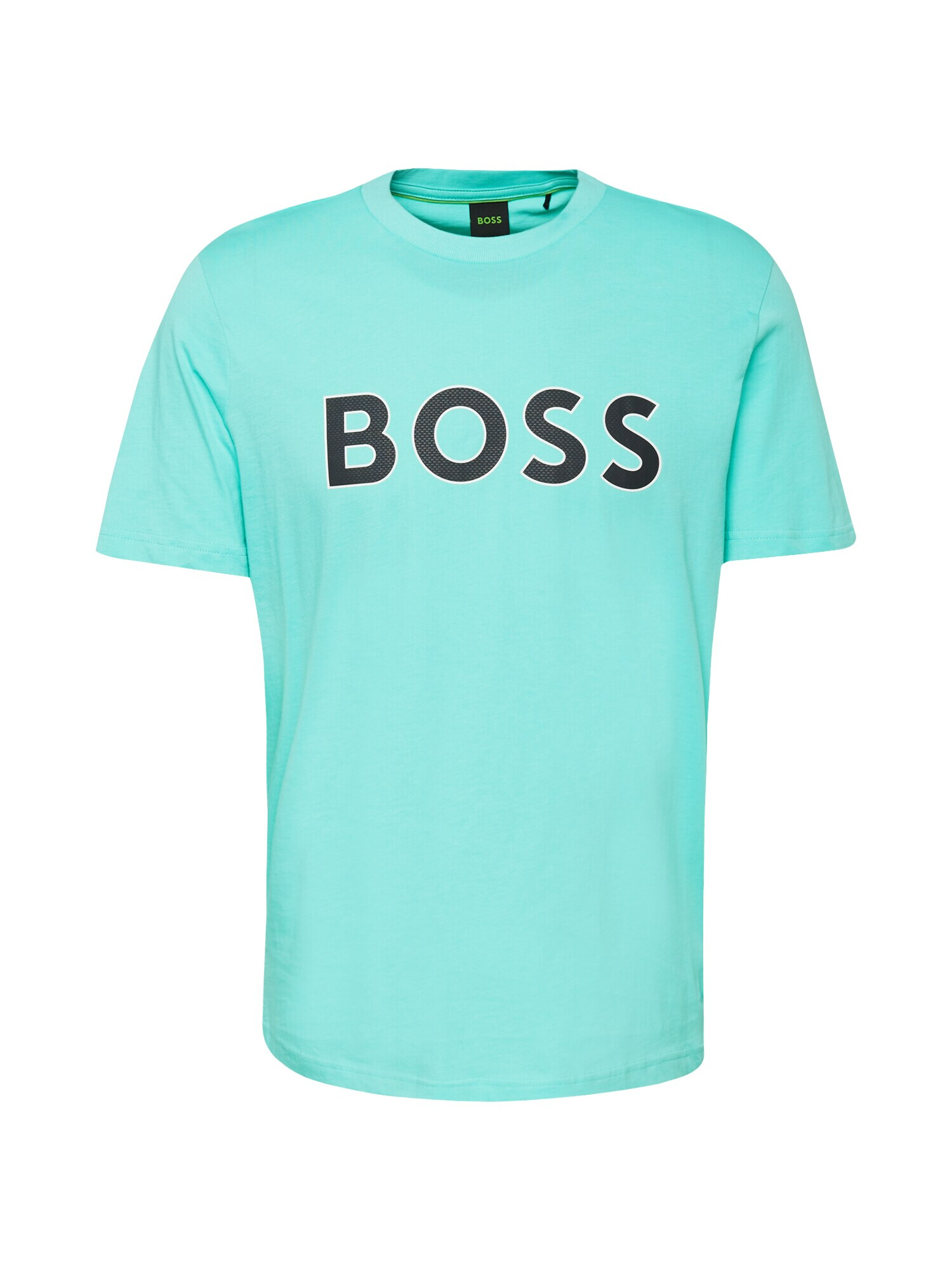 BOSS Green Tricou turcoaz / negru / alb - Pled.ro