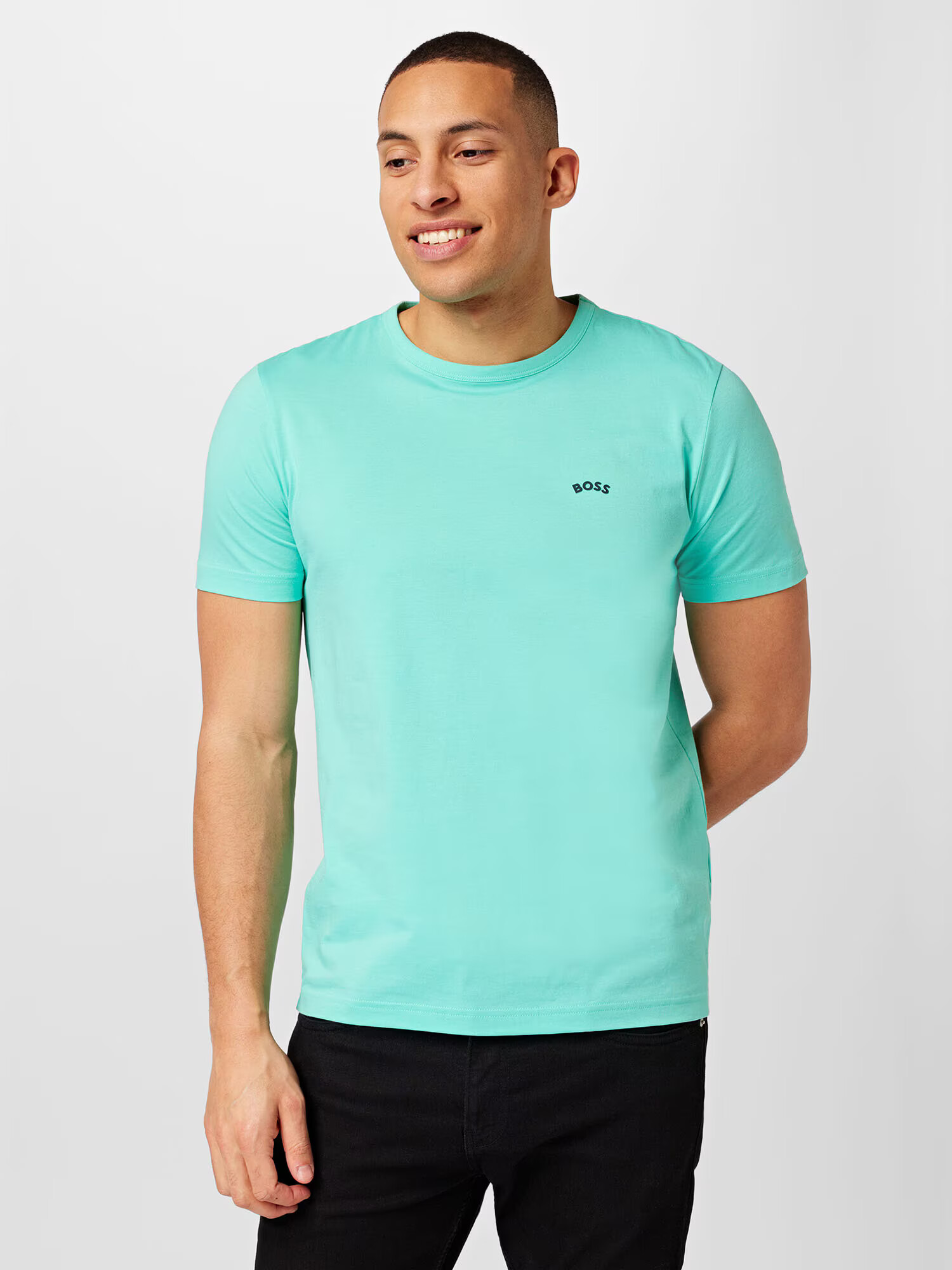 BOSS Green Tricou verde deschis - Pled.ro