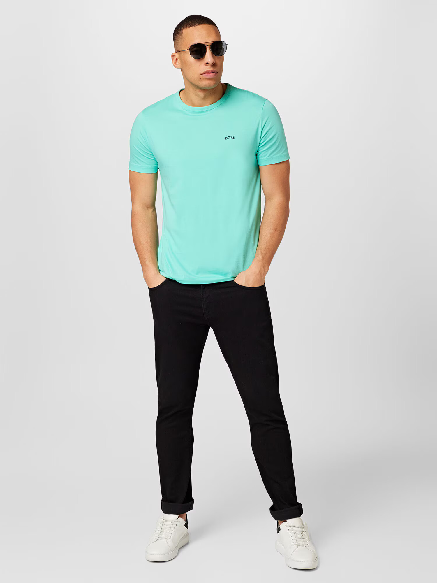 BOSS Green Tricou verde deschis - Pled.ro