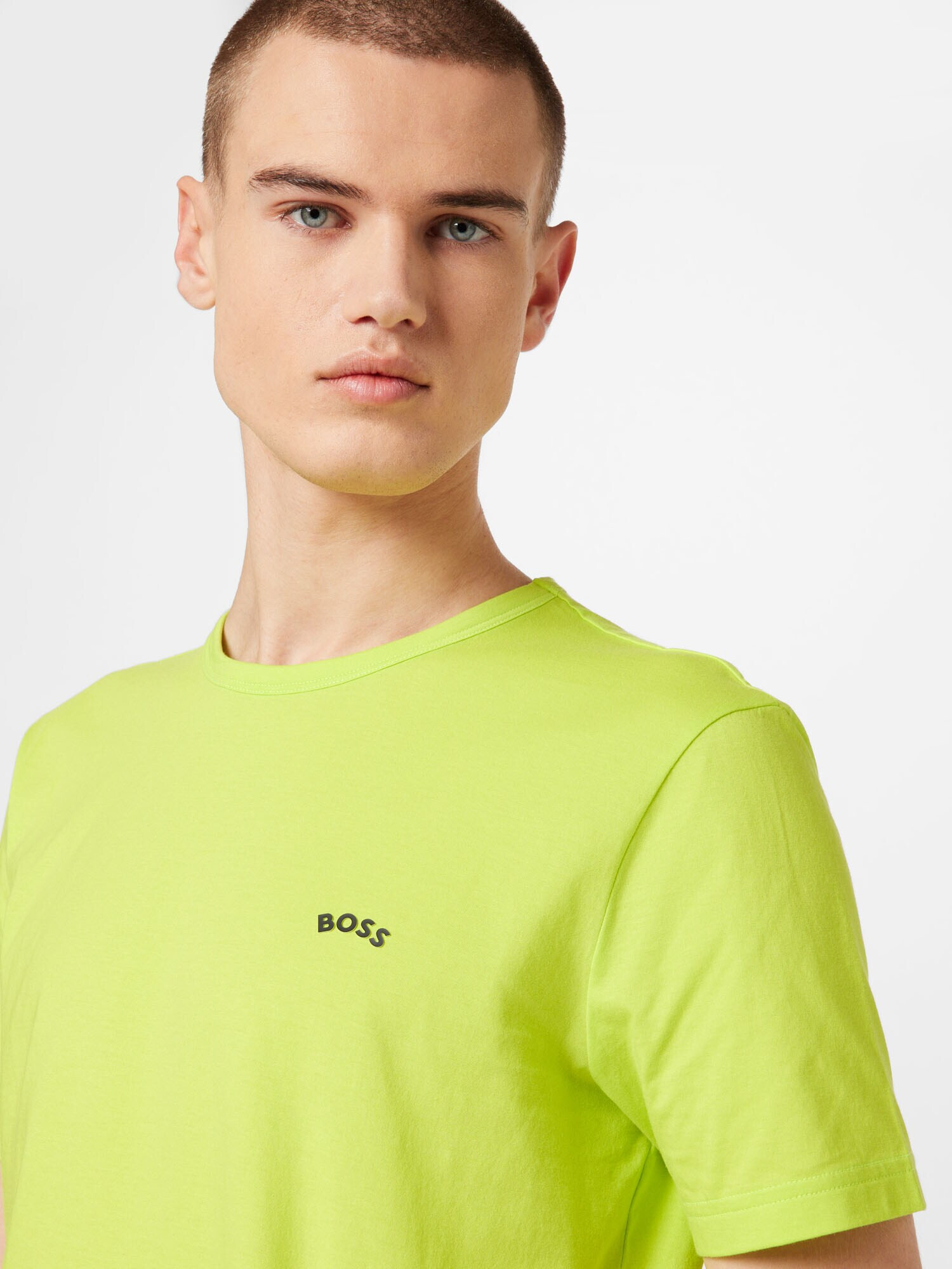 BOSS Green Tricou verde deschis / negru - Pled.ro