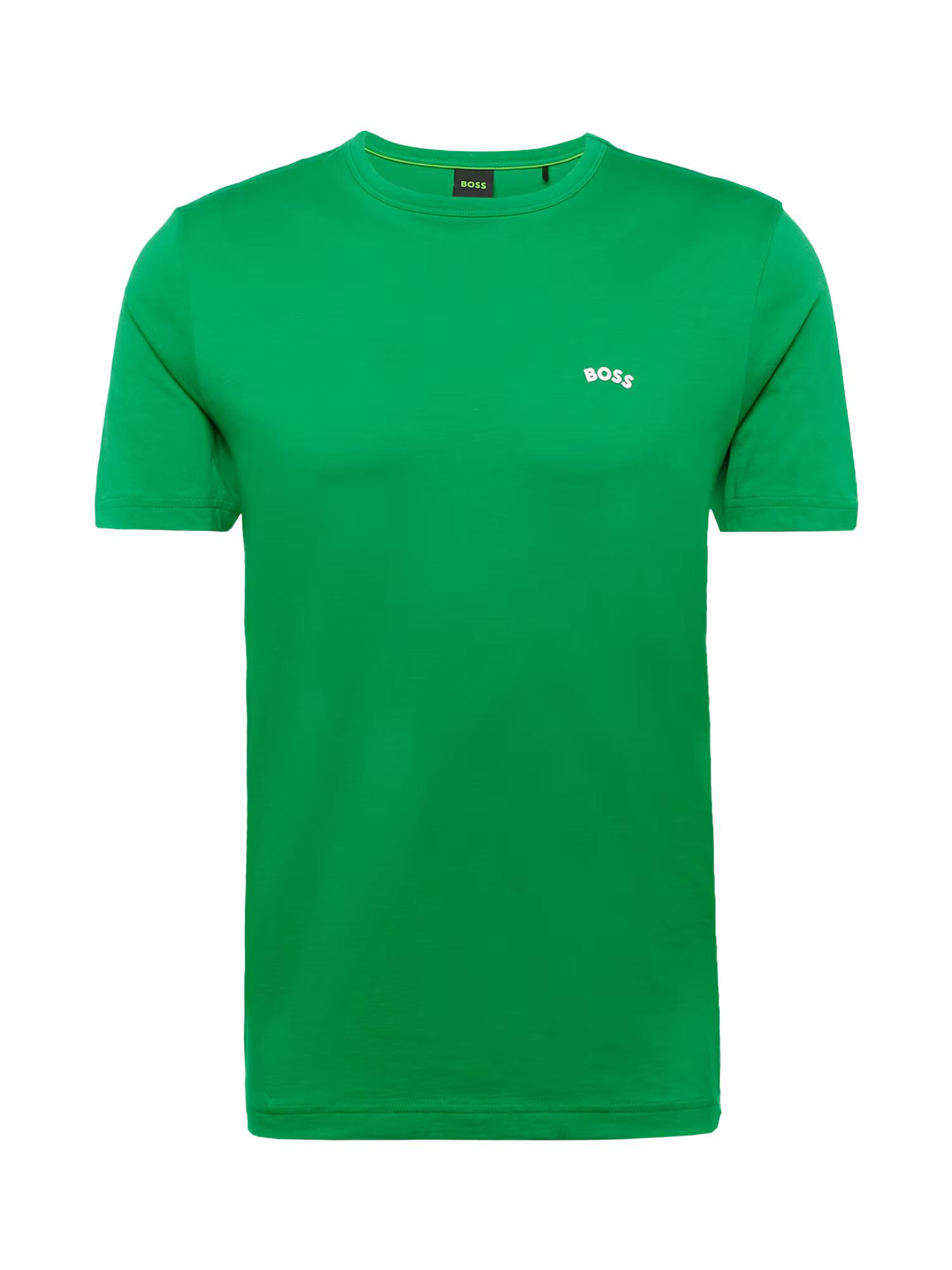 BOSS Green Tricou verde iarbă / alb - Pled.ro