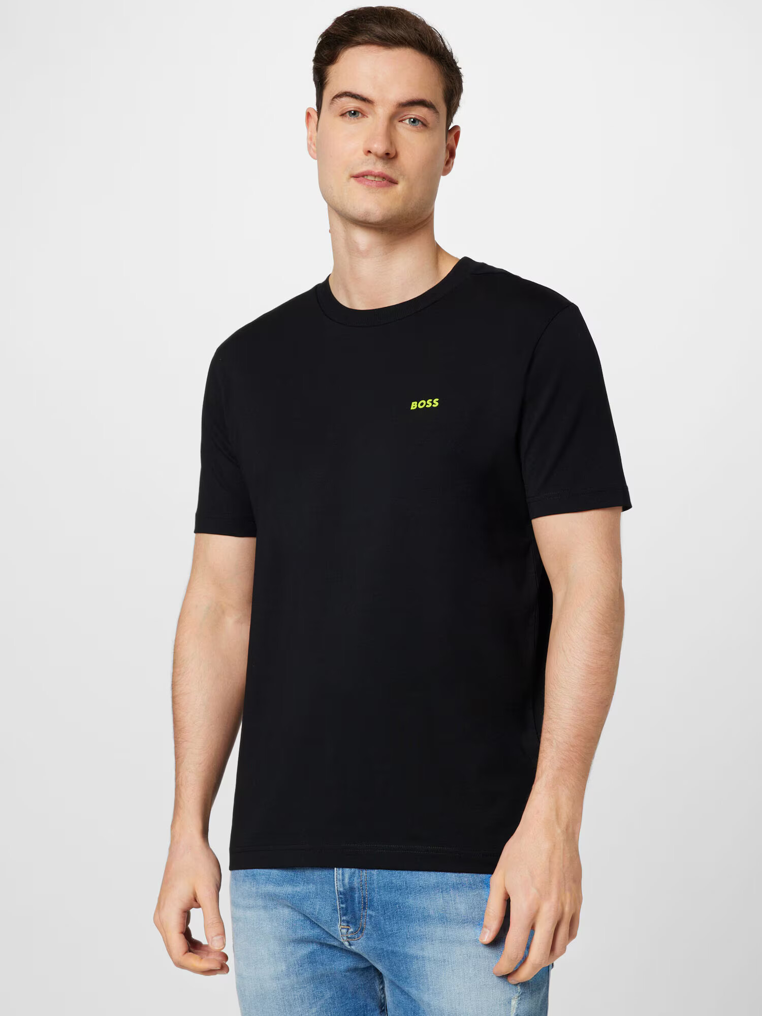 BOSS Green Tricou verde neon / negru - Pled.ro