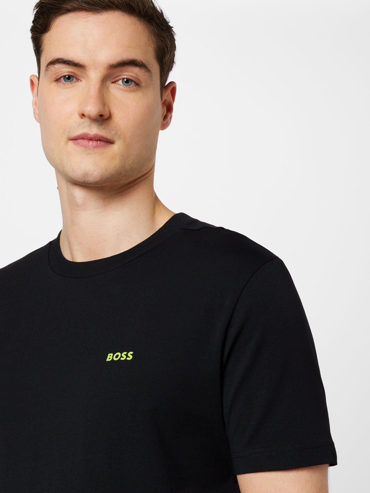 BOSS Green Tricou verde neon / negru - Pled.ro