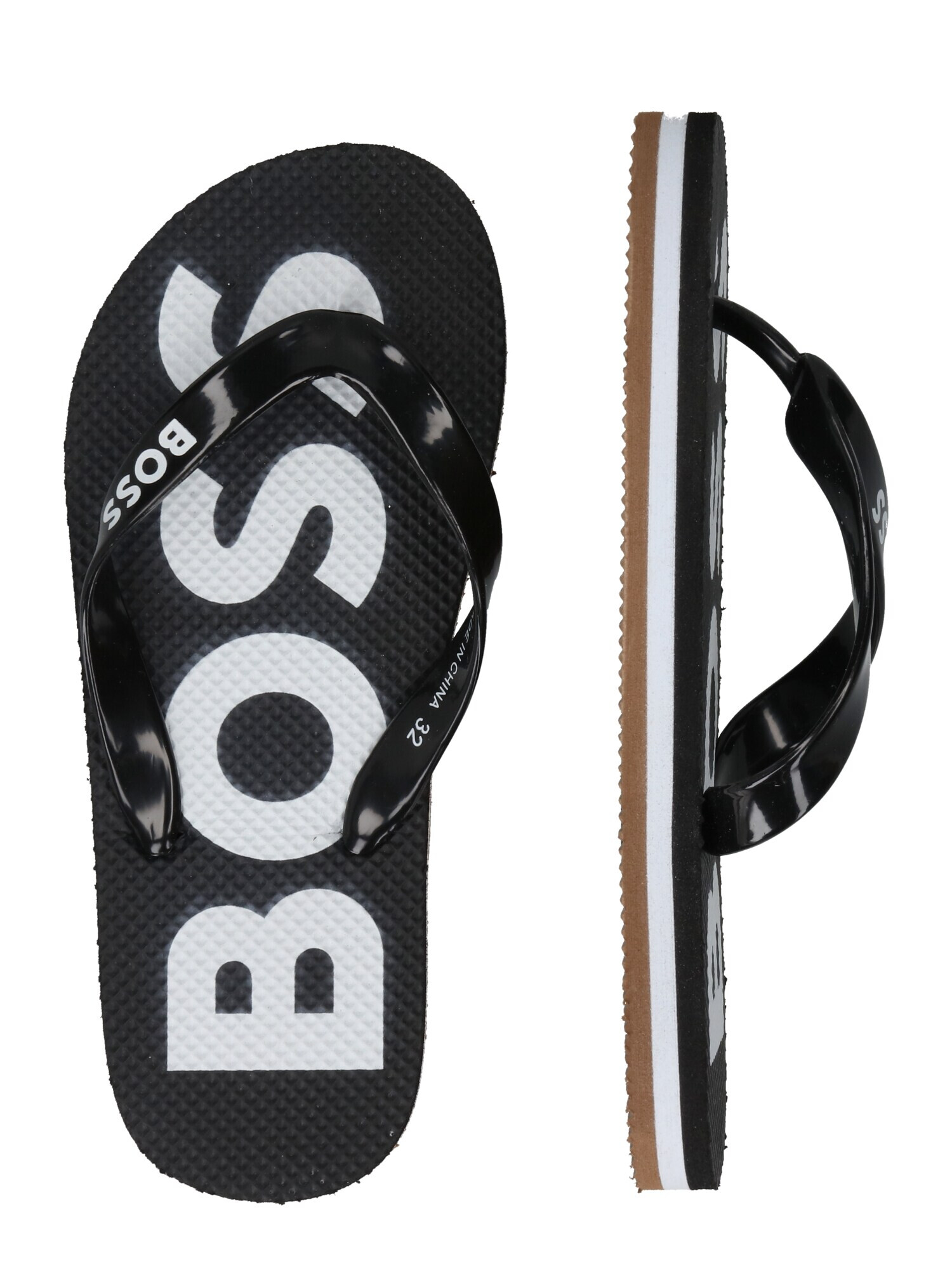 BOSS Kidswear Pantofi deschiși negru / alb - Pled.ro