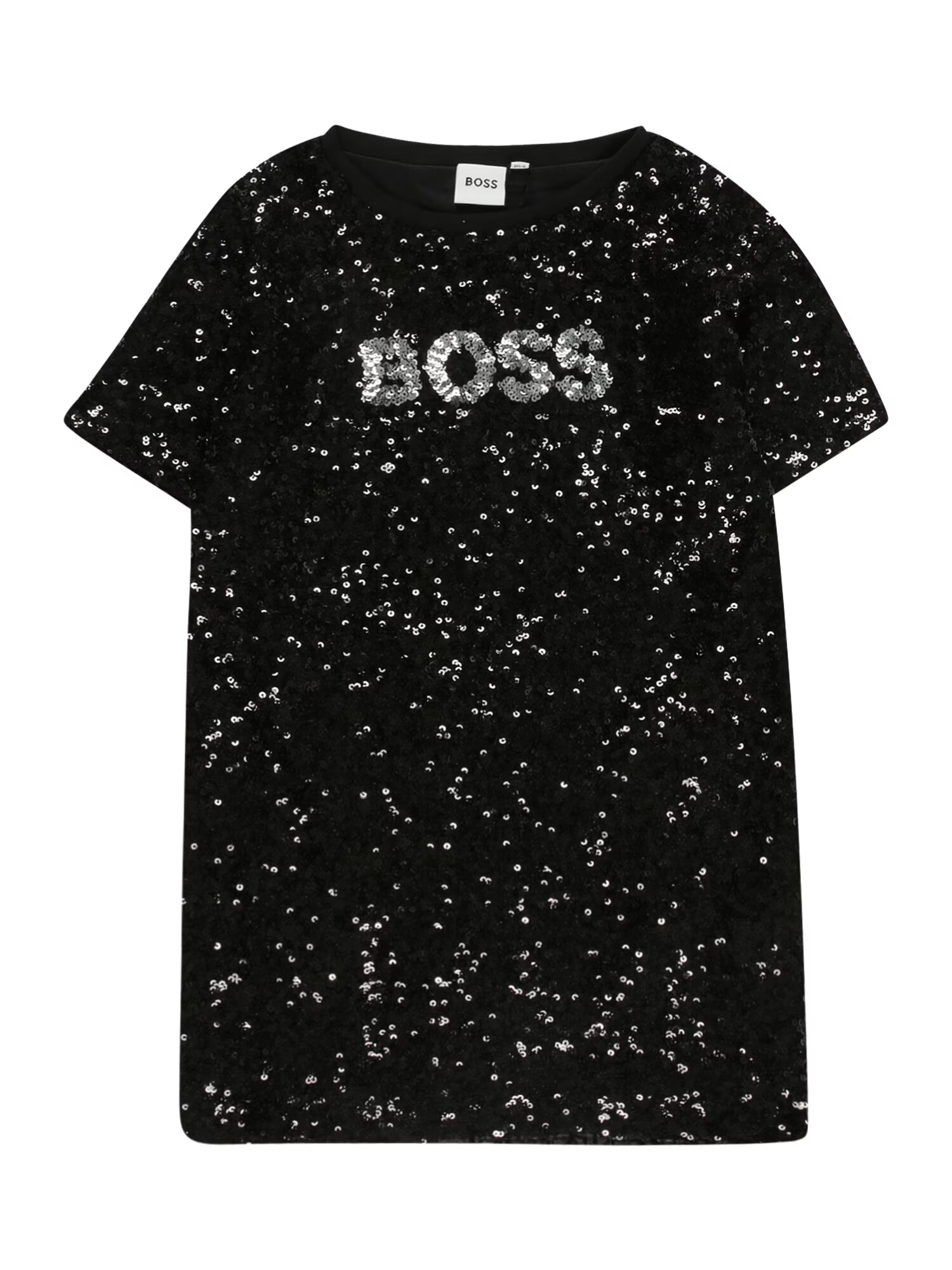 BOSS Kidswear Rochie negru / argintiu - Pled.ro