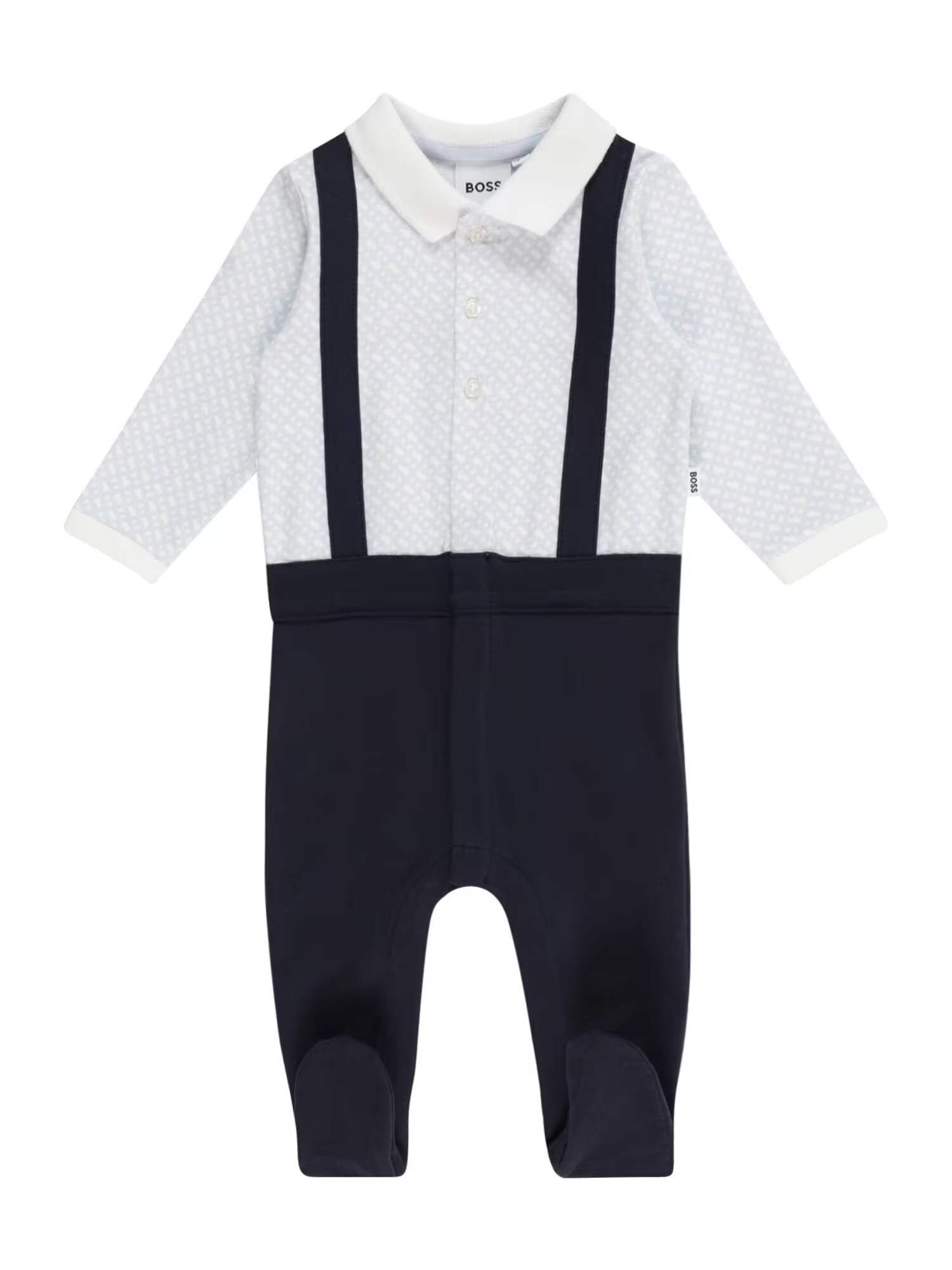 BOSS Kidswear Salopetă/Body albastru marin / albastru deschis / alb - Pled.ro