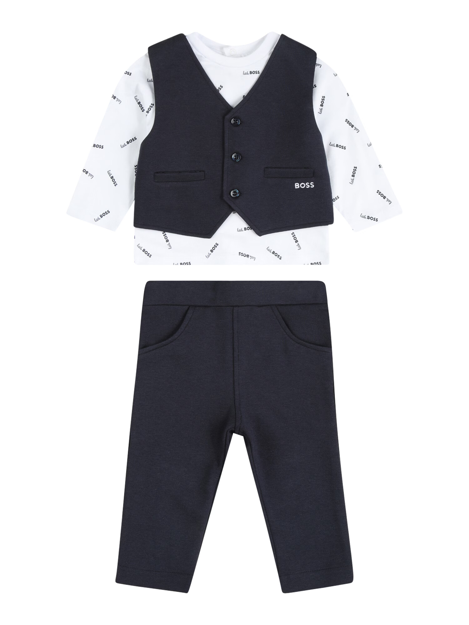 BOSS Kidswear Set bleumarin / alb - Pled.ro