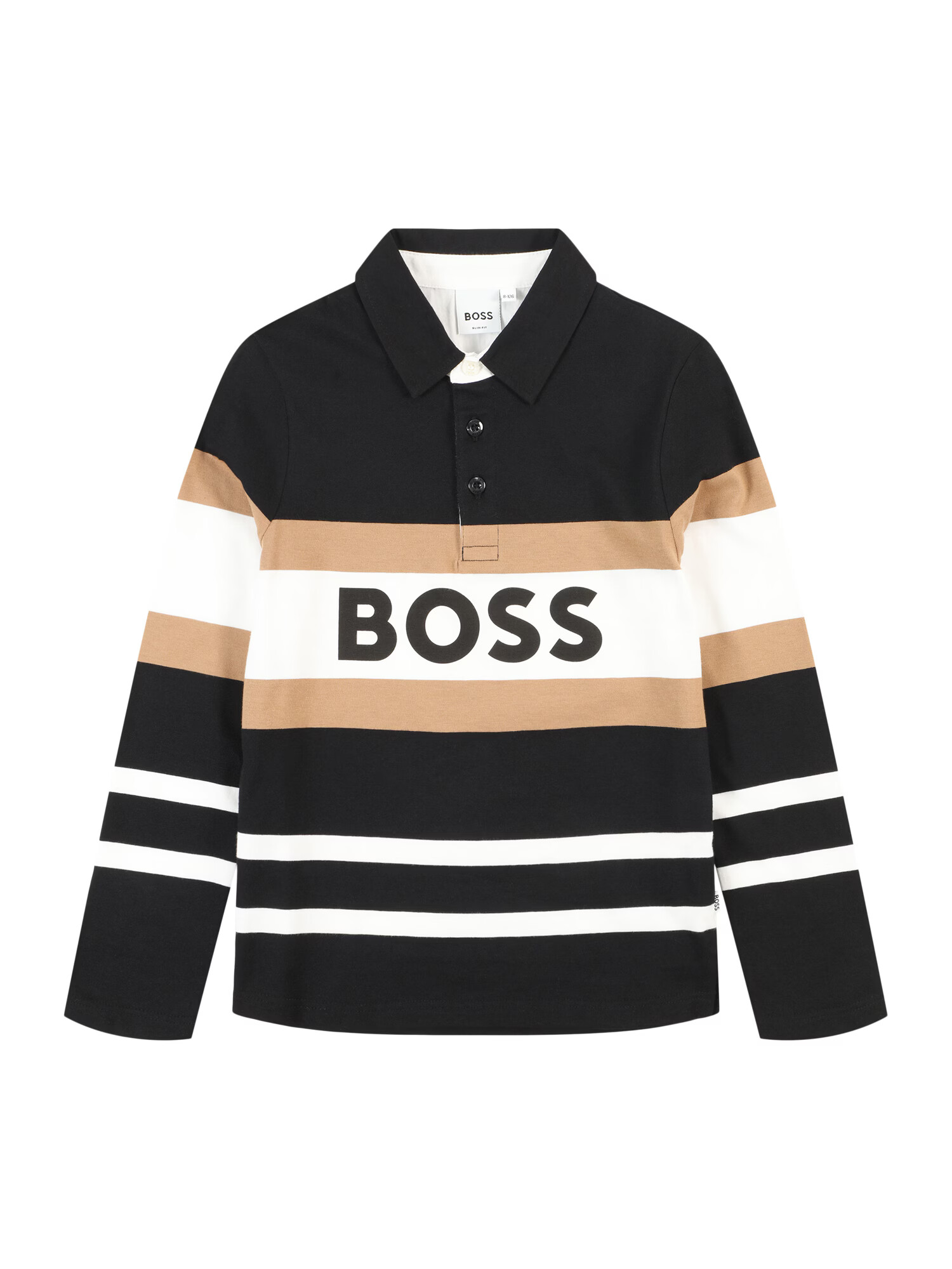 BOSS Kidswear Tricou bej / negru / alb - Pled.ro