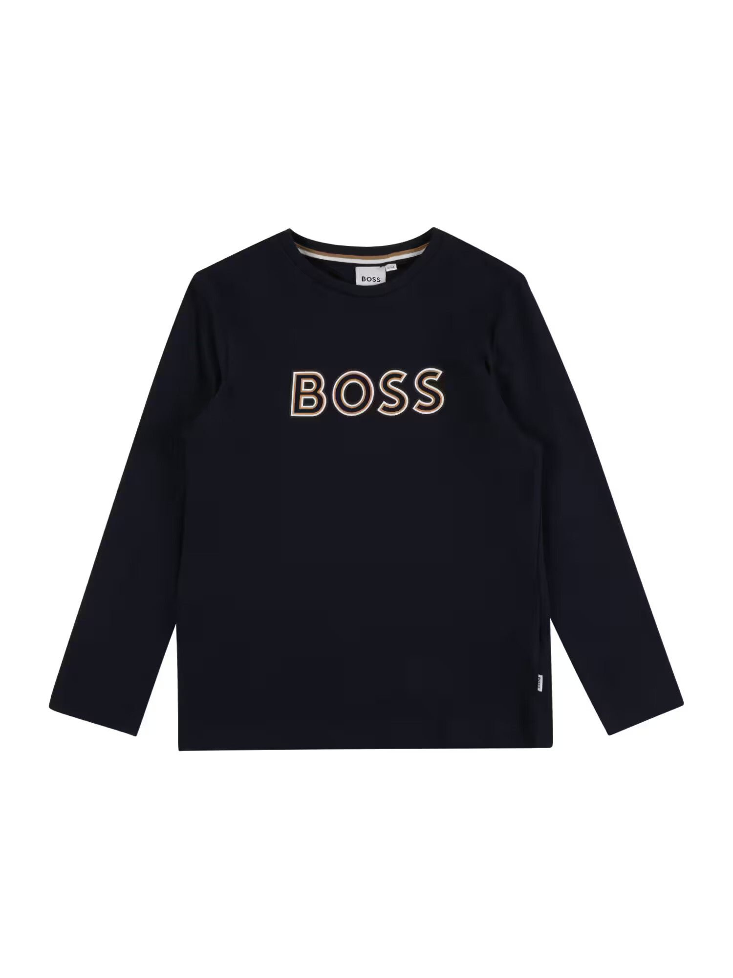 BOSS Kidswear Tricou bleumarin / maro / alb - Pled.ro