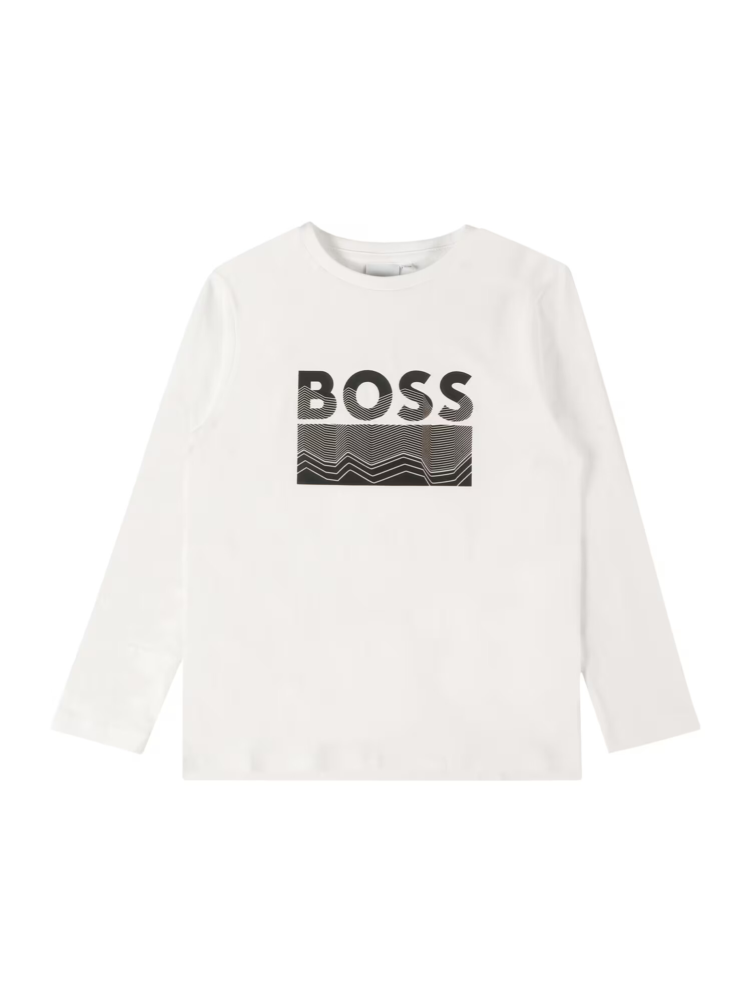 BOSS Kidswear Tricou negru / alb - Pled.ro