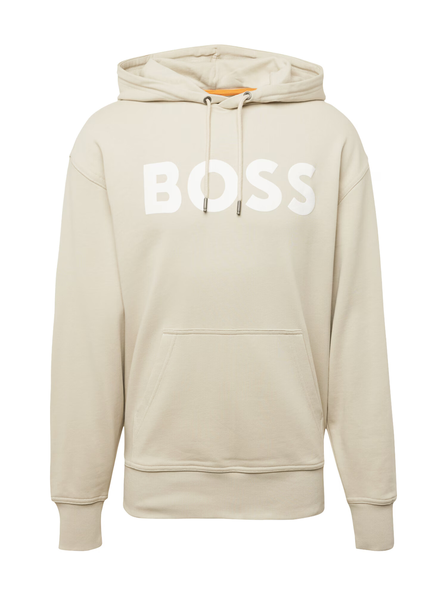 BOSS Orange Bluză de molton bej / alb - Pled.ro