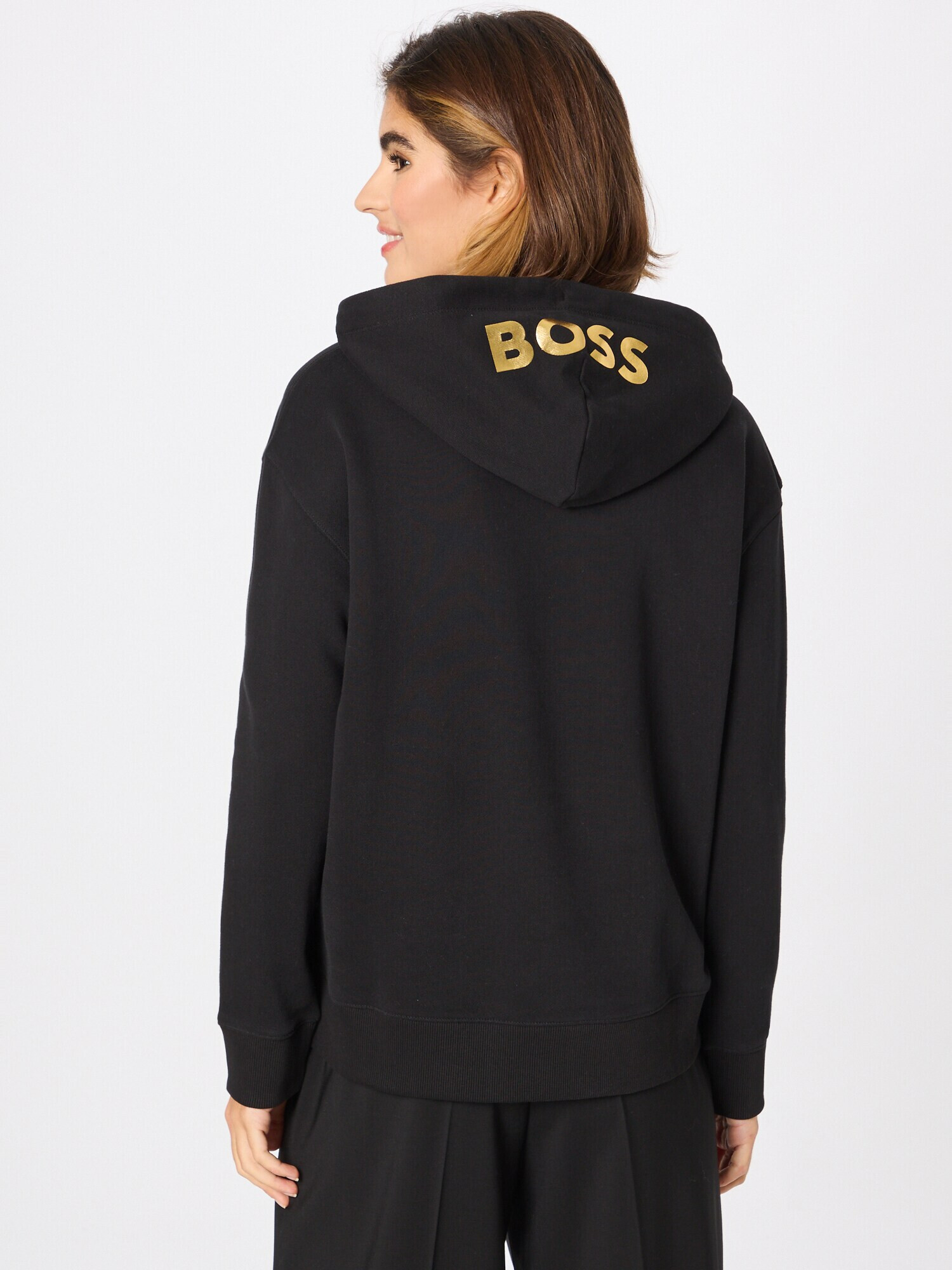 BOSS Orange Bluză de molton 'Edelight' auriu / negru - Pled.ro