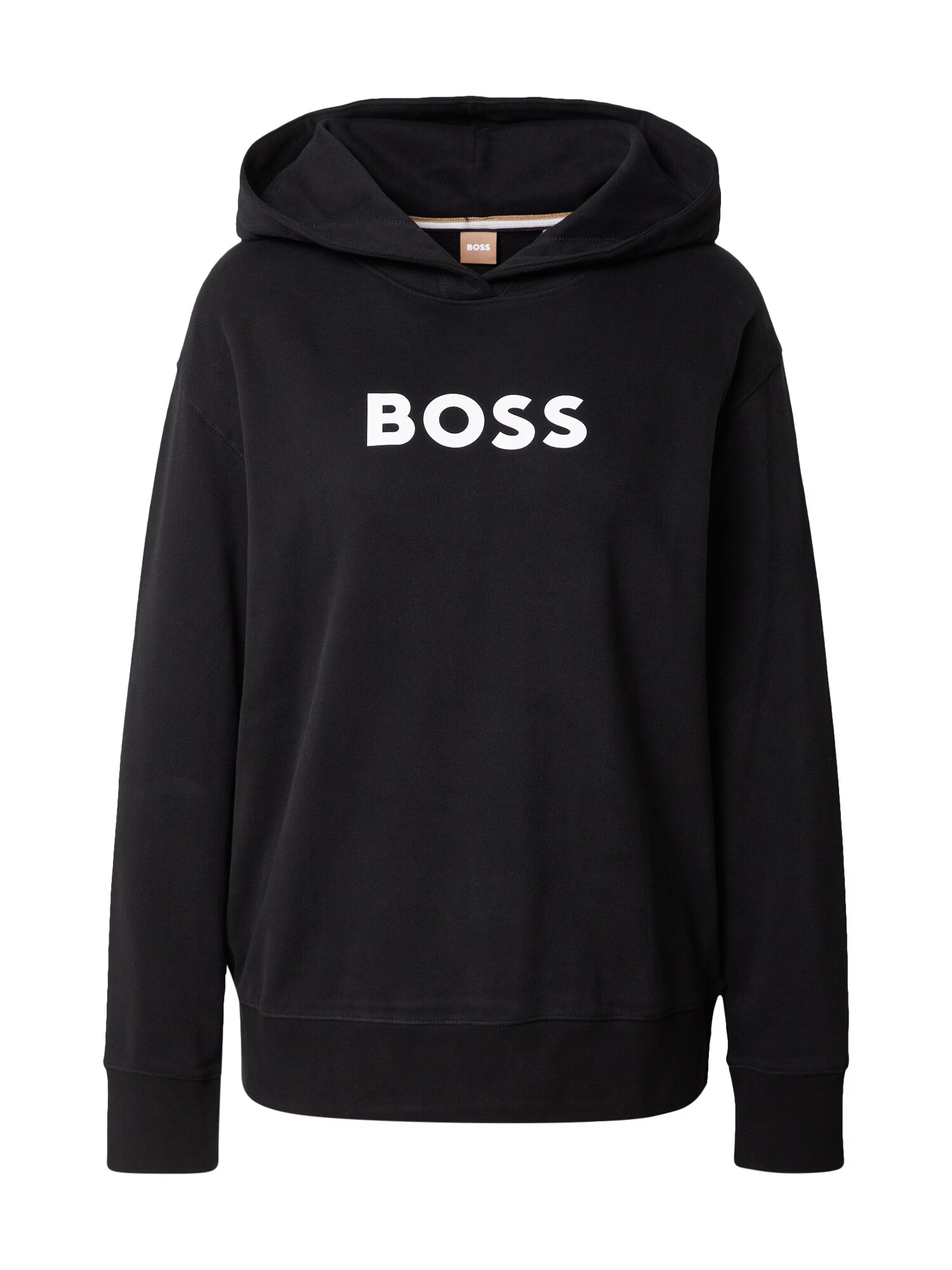 BOSS Orange Bluză de molton 'Edelight' negru / alb - Pled.ro