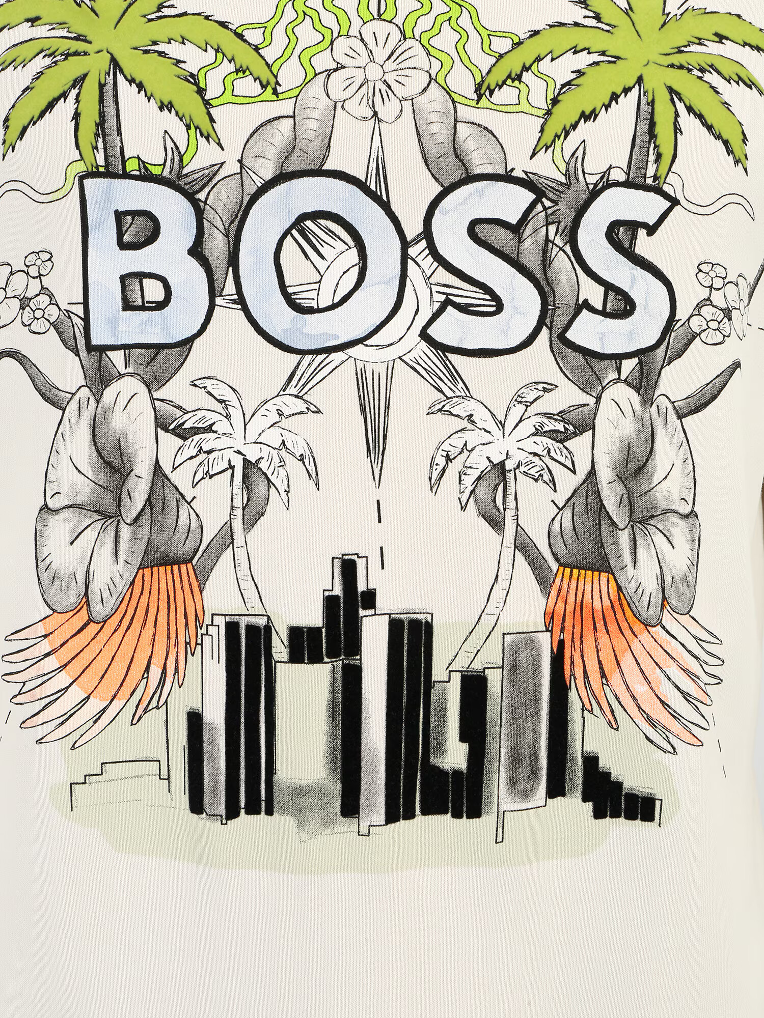 BOSS Orange Bluză de molton verde / portocaliu / negru / alb lână - Pled.ro