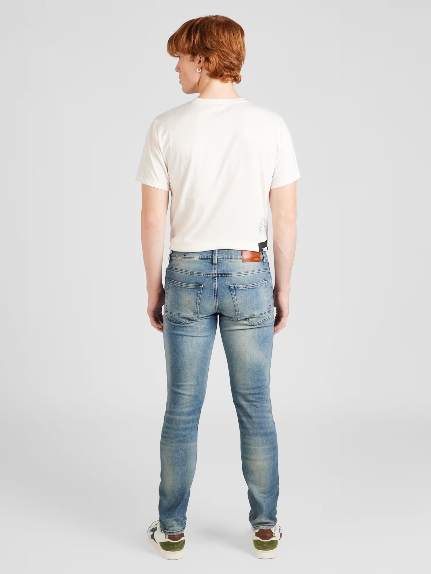 BOSS Orange Jeans 'Delaware' albastru denim / maro coniac - Pled.ro