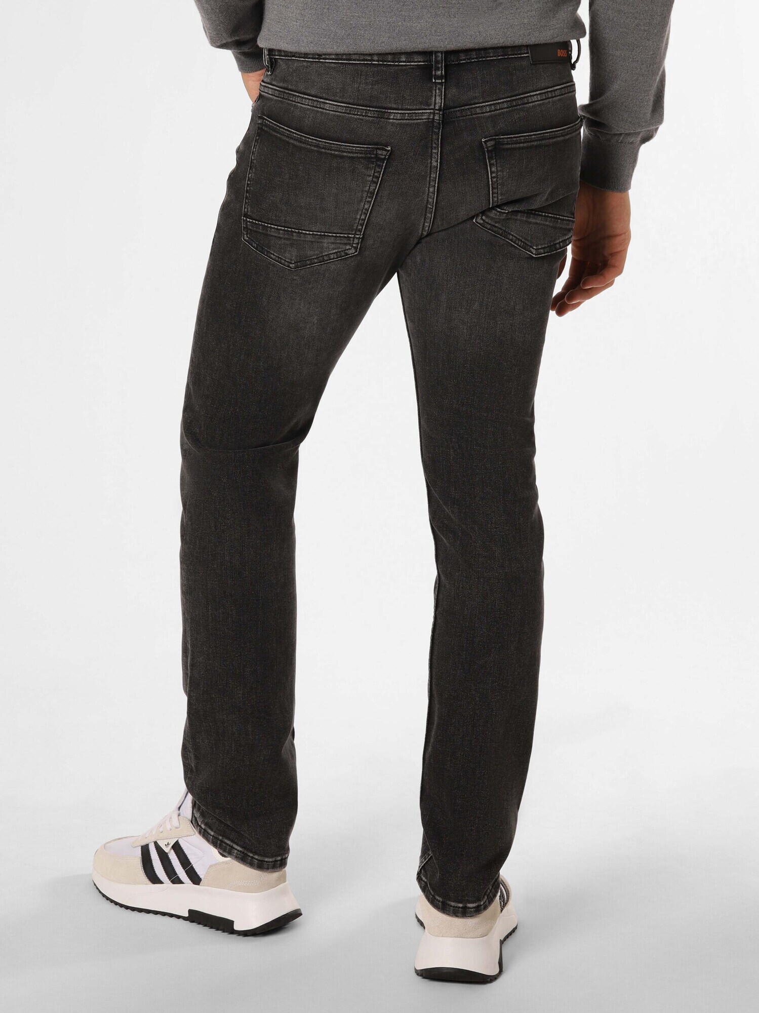 BOSS Orange Jeans 'Delaware' gri denim / portocaliu / negru - Pled.ro