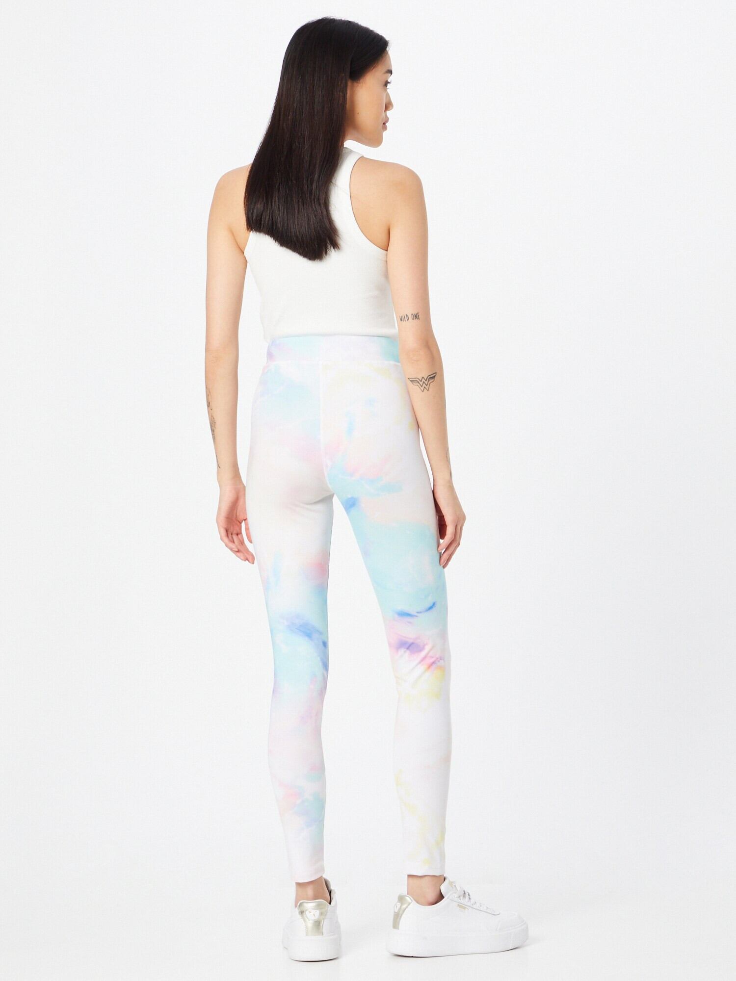 BOSS Orange Leggings 'Ellide' albastru deschis / galben deschis / lila / roz / alb - Pled.ro