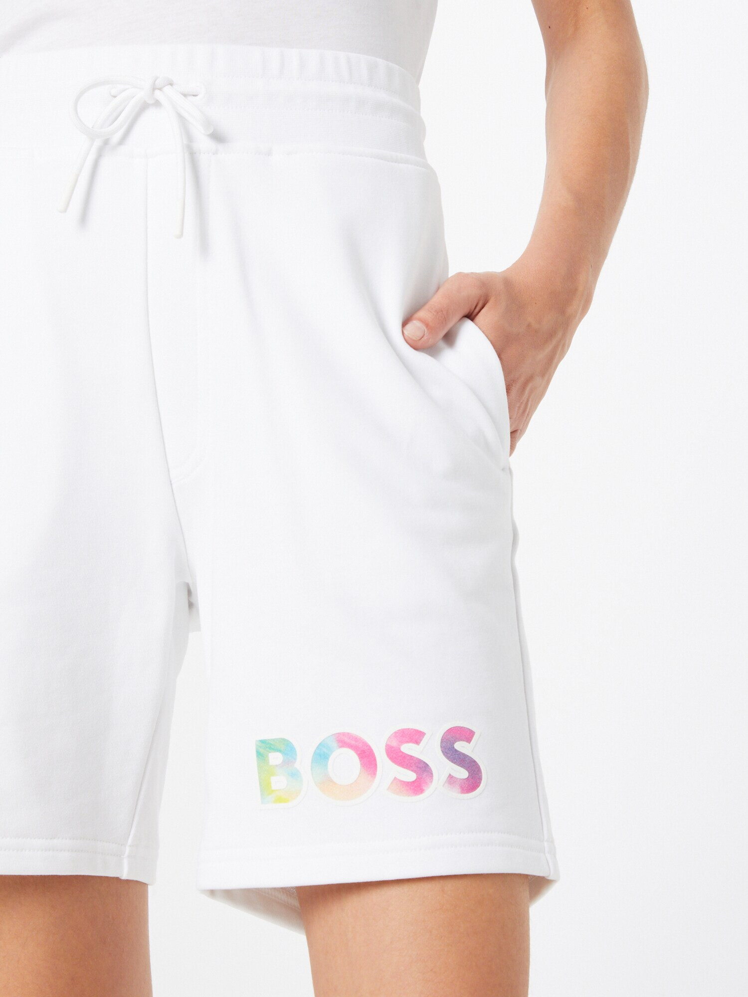 BOSS Orange Pantaloni 'Javon' albastru deschis / portocaliu / roz / alb - Pled.ro