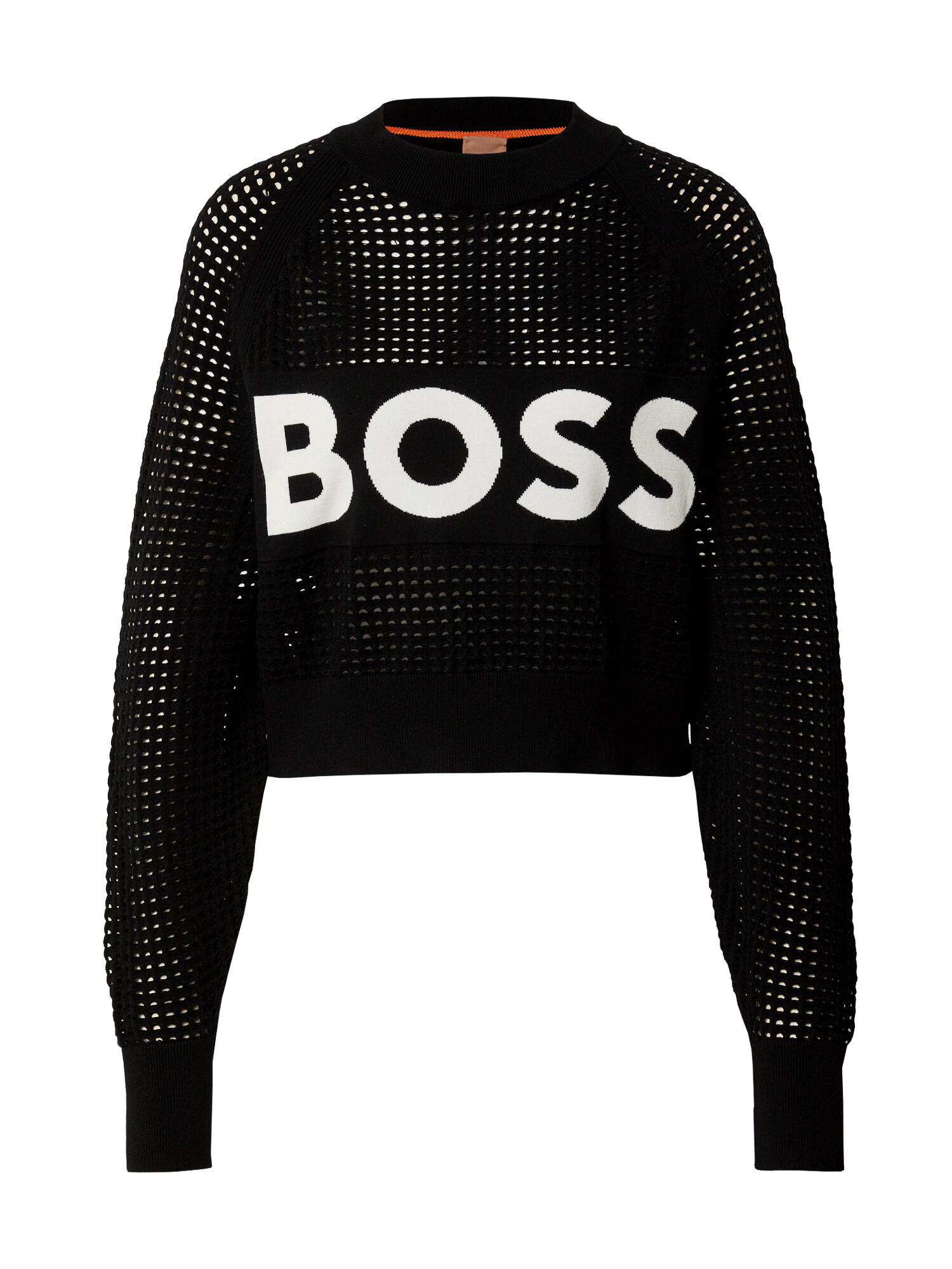 BOSS Orange Pulover negru / alb - Pled.ro