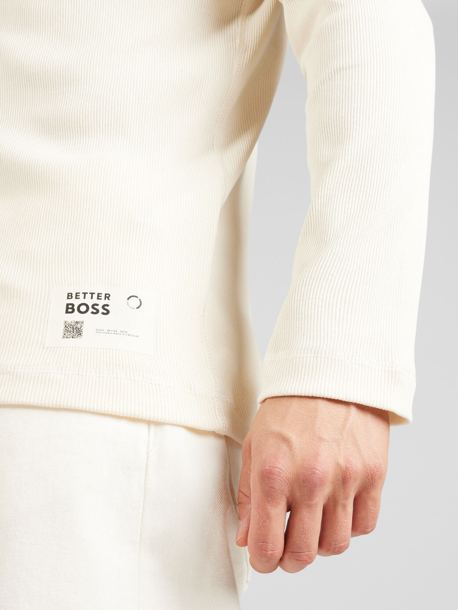 BOSS Orange Tricou alb natural - Pled.ro