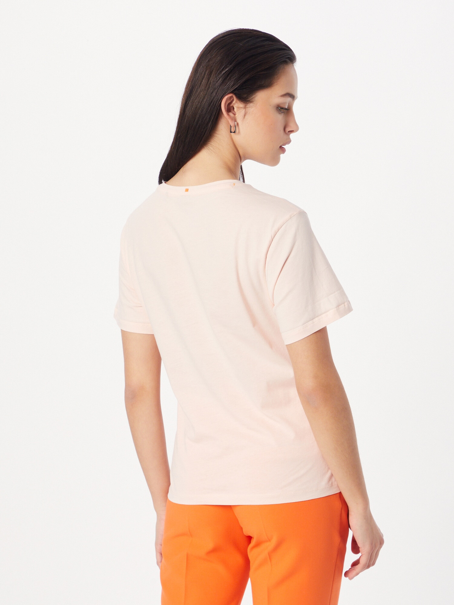 BOSS Orange Tricou 'Esummer' roz pudră / alb - Pled.ro