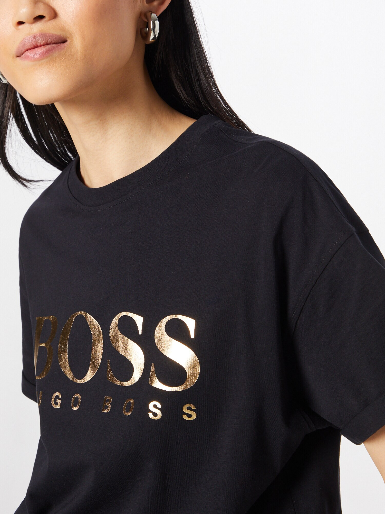 BOSS Orange Tricou 'Evina' auriu / negru - Pled.ro