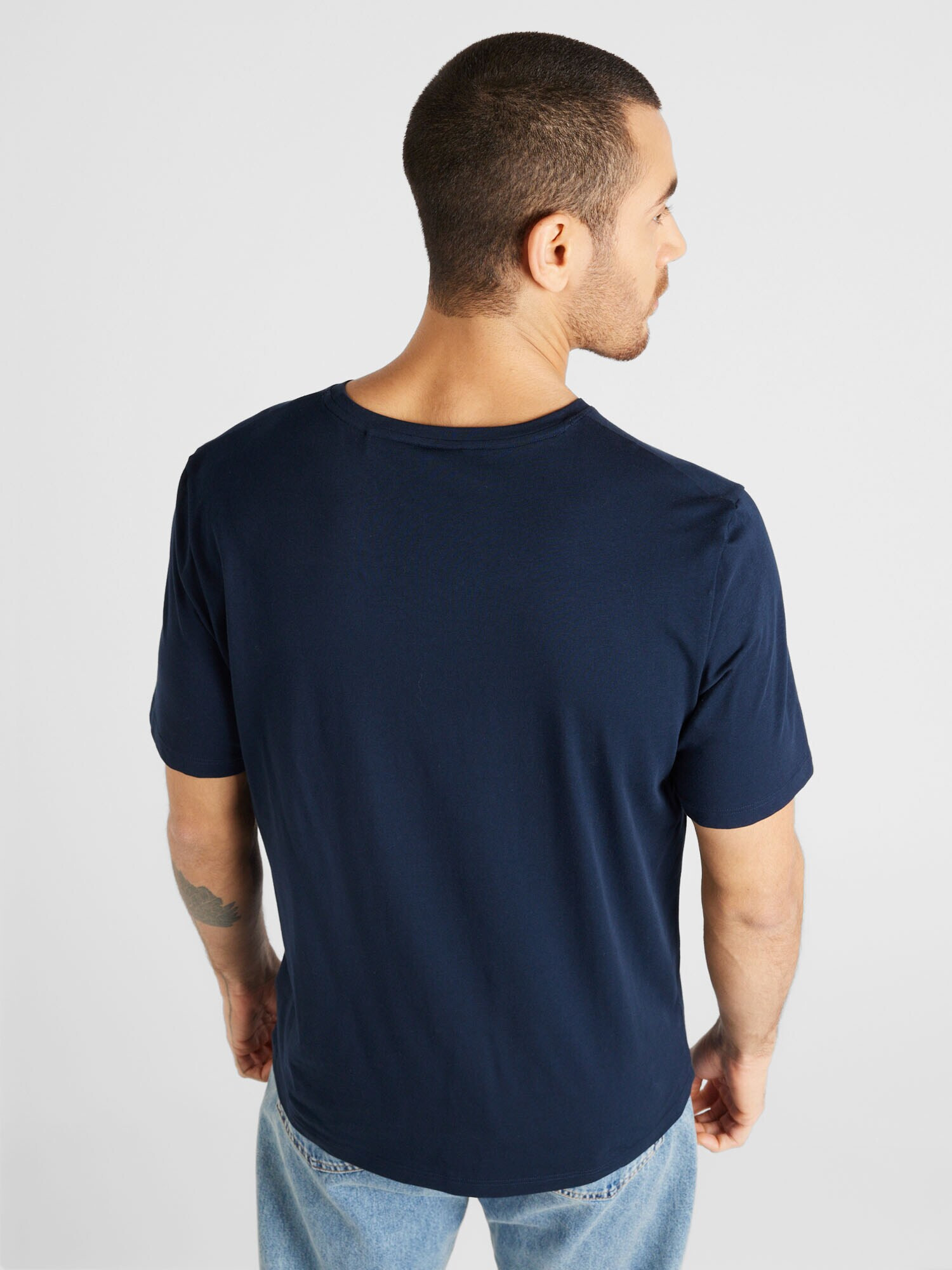 BOSS Orange Tricou 'Mix&Match' bleumarin / gri / alb - Pled.ro