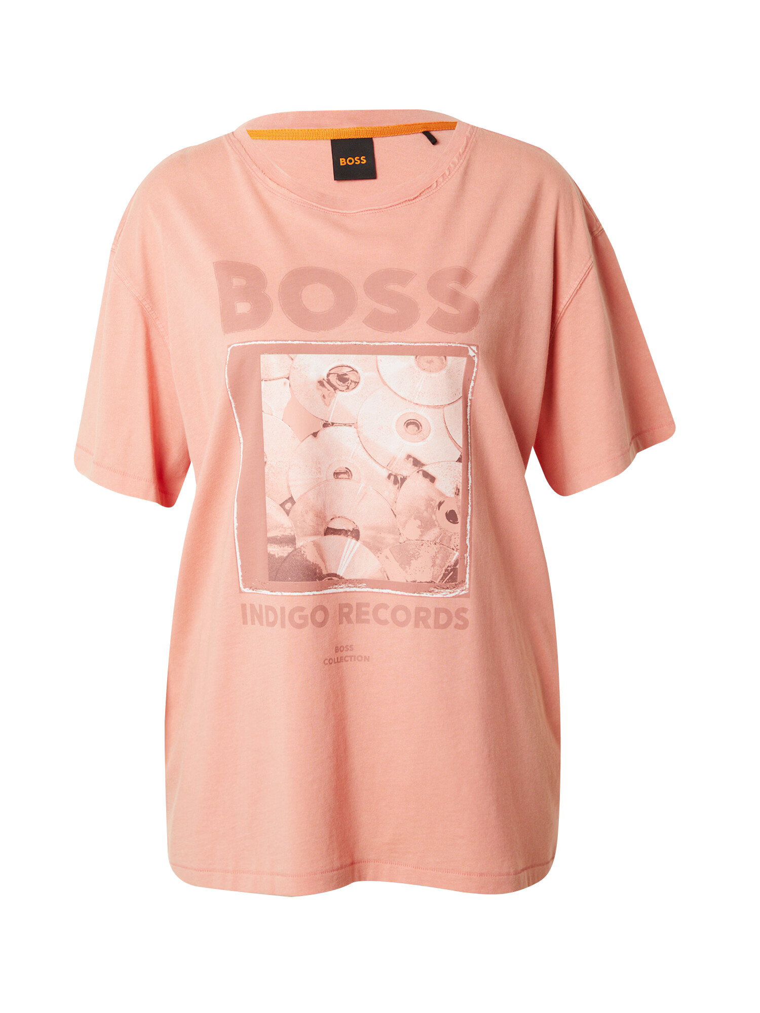 BOSS Orange Tricou portocaliu / alb - Pled.ro