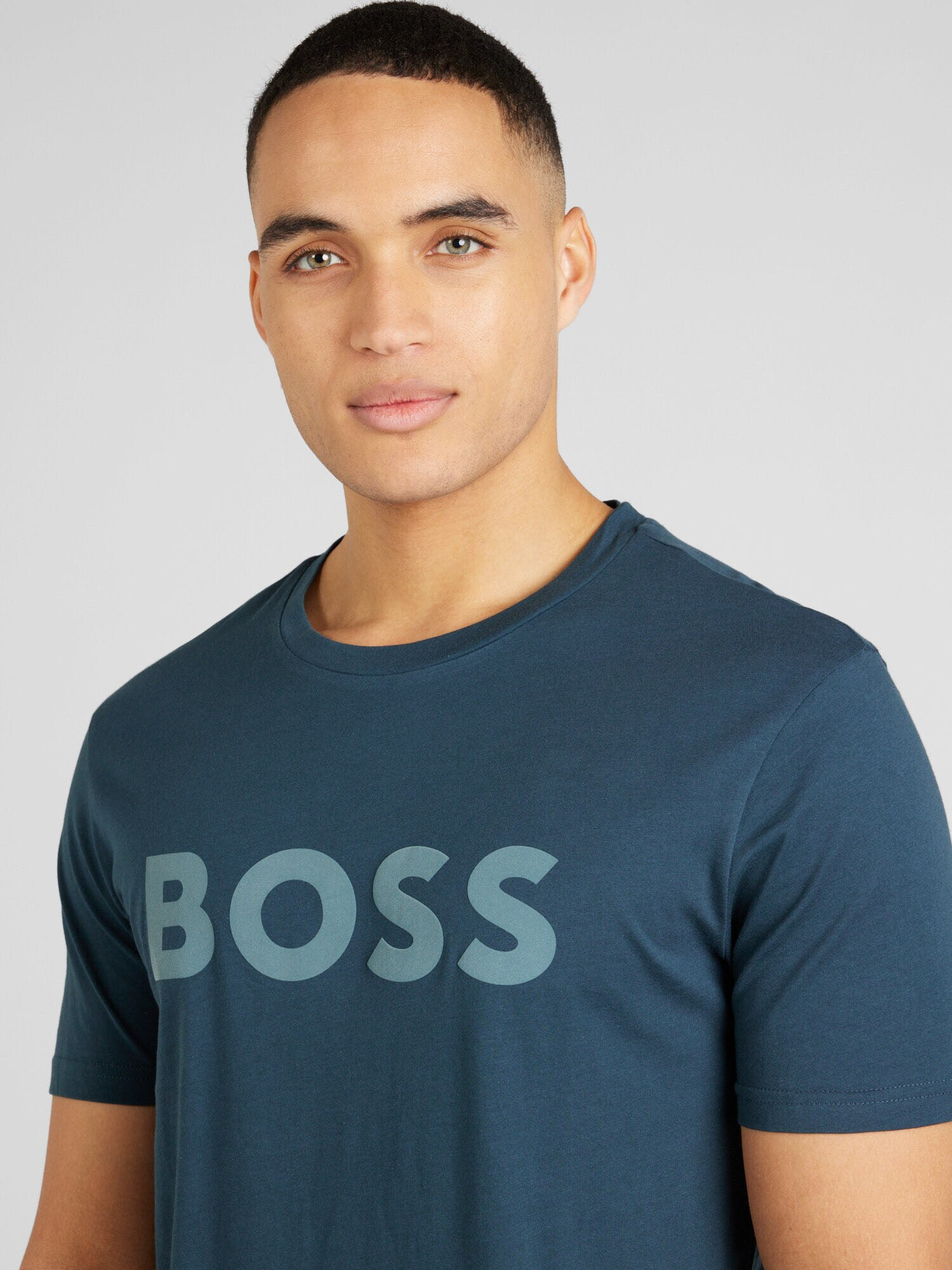 BOSS Orange Tricou 'Thinking 1' bleumarin / gri deschis - Pled.ro