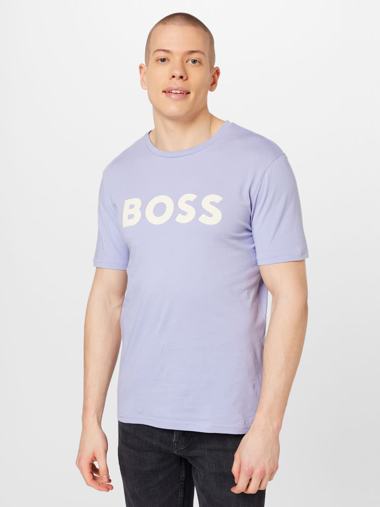 BOSS Orange Tricou 'Thinking 1' mov pastel / alb - Pled.ro