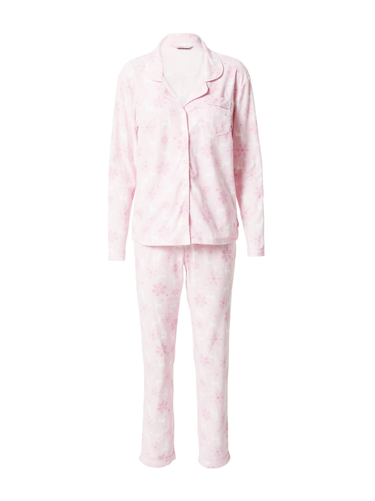 Boux Avenue Pijama 'SNOWFLAKE' roz pastel / roz deschis / alb - Pled.ro