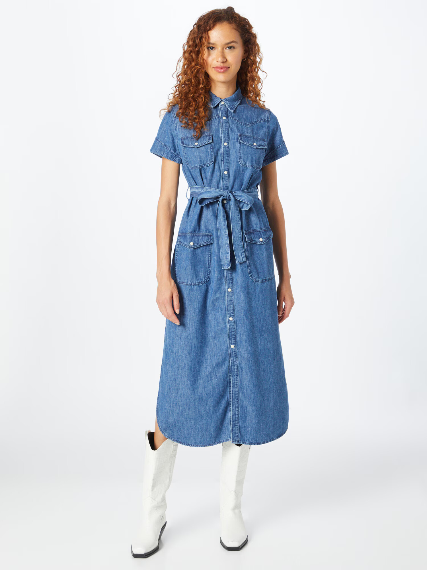 Boyish Rochie tip bluză 'MARCEL' albastru denim - Pled.ro