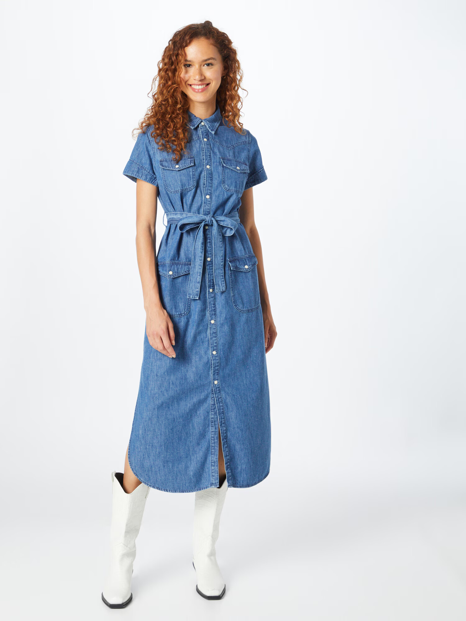 Boyish Rochie tip bluză 'MARCEL' albastru denim - Pled.ro