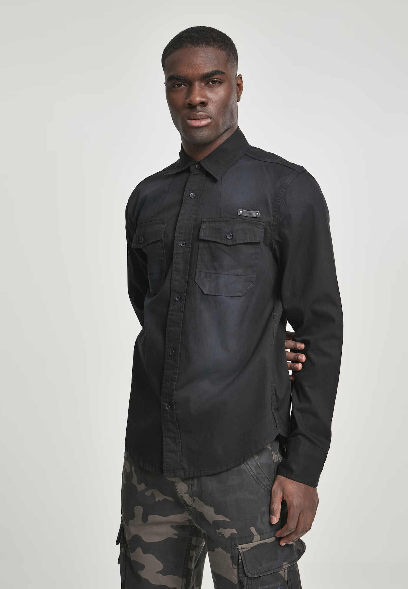 Brandit Tricou 'Hardee' negru denim - Pled.ro