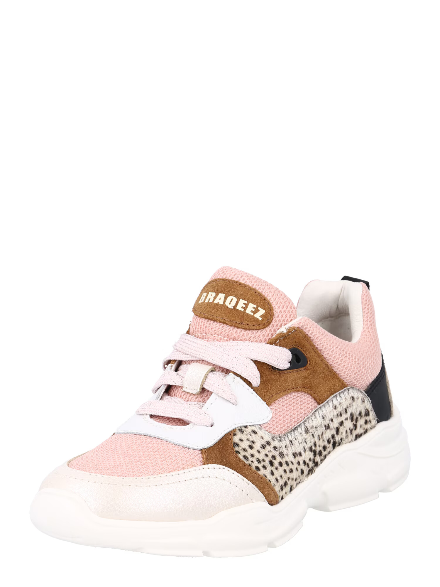 Braqeez Sneaker 'Renee' maro caramel / roz deschis / negru / alb - Pled.ro