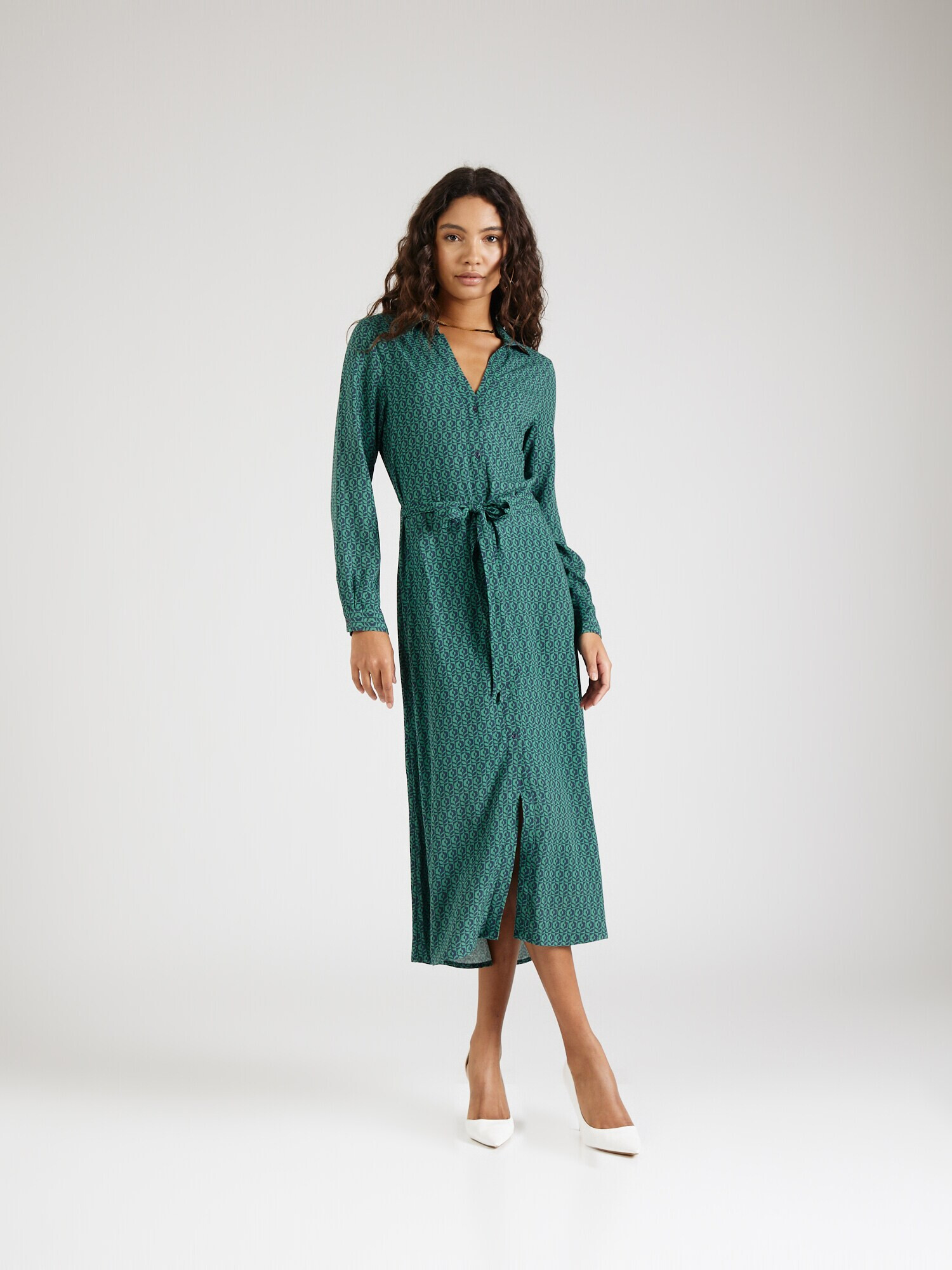 Brava Fabrics Rochie tip bluză verde / negru - Pled.ro