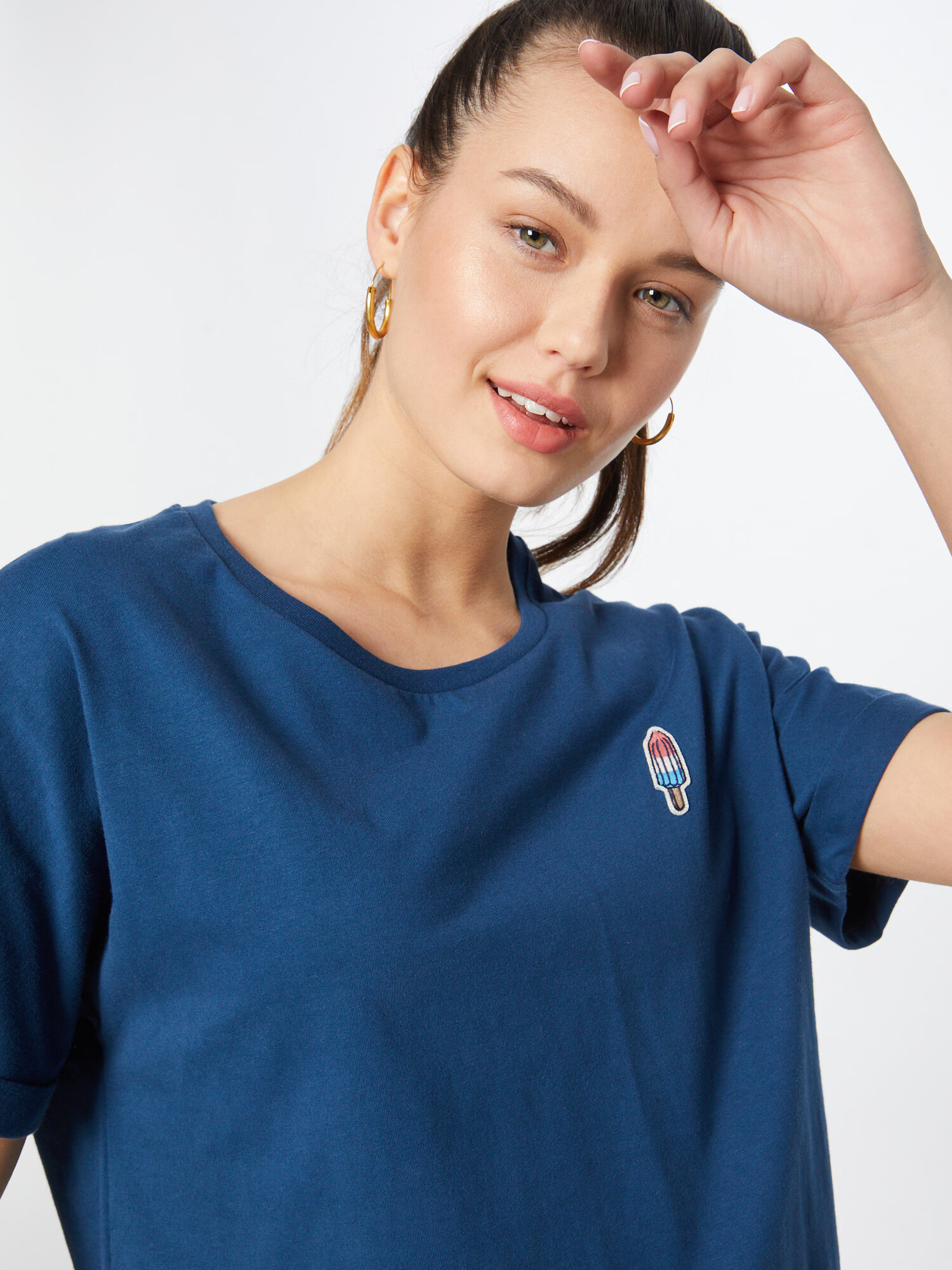 Brava Fabrics Tricou 'Gelati' bleumarin / alb - Pled.ro