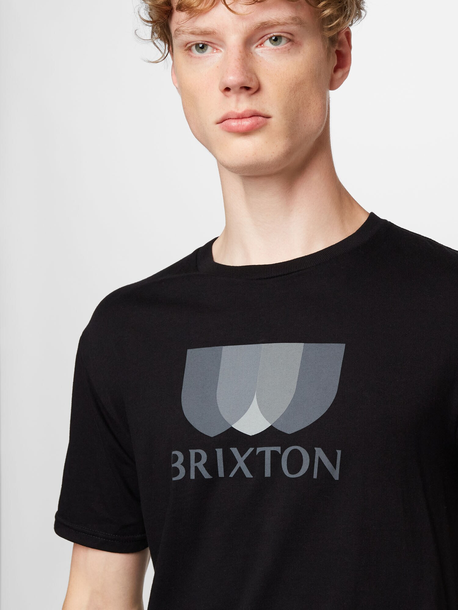 Brixton Tricou 'ALTON' albastru porumbel / albastru pastel / verde mentă / negru - Pled.ro