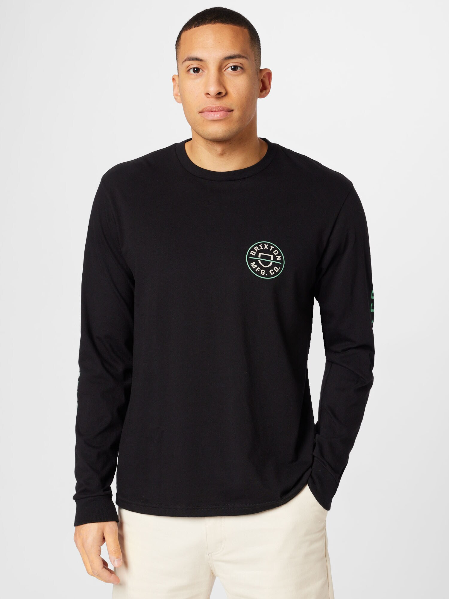 Brixton Tricou 'CREST' verde / negru / alb - Pled.ro