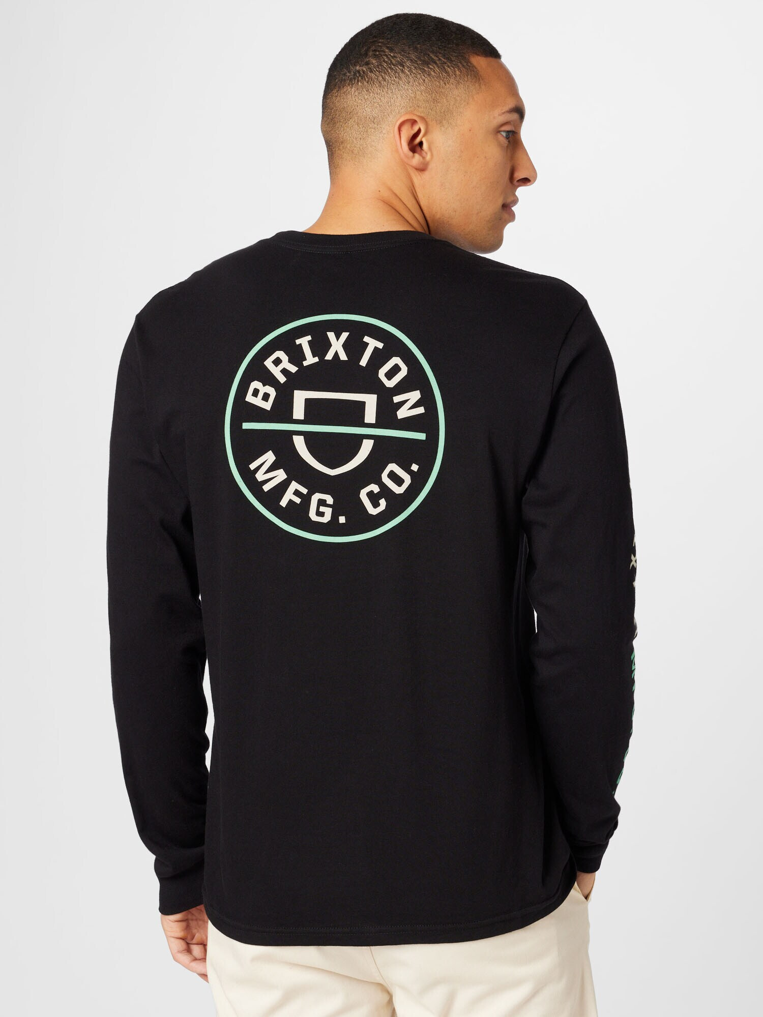 Brixton Tricou 'CREST' verde / negru / alb - Pled.ro