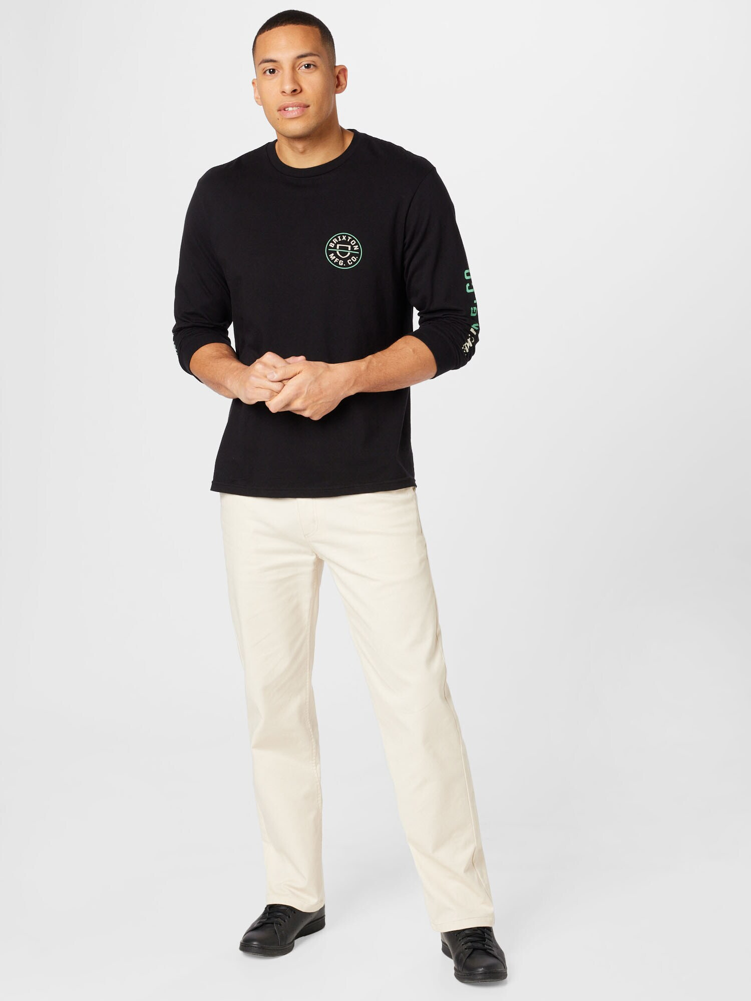 Brixton Tricou 'CREST' verde / negru / alb - Pled.ro