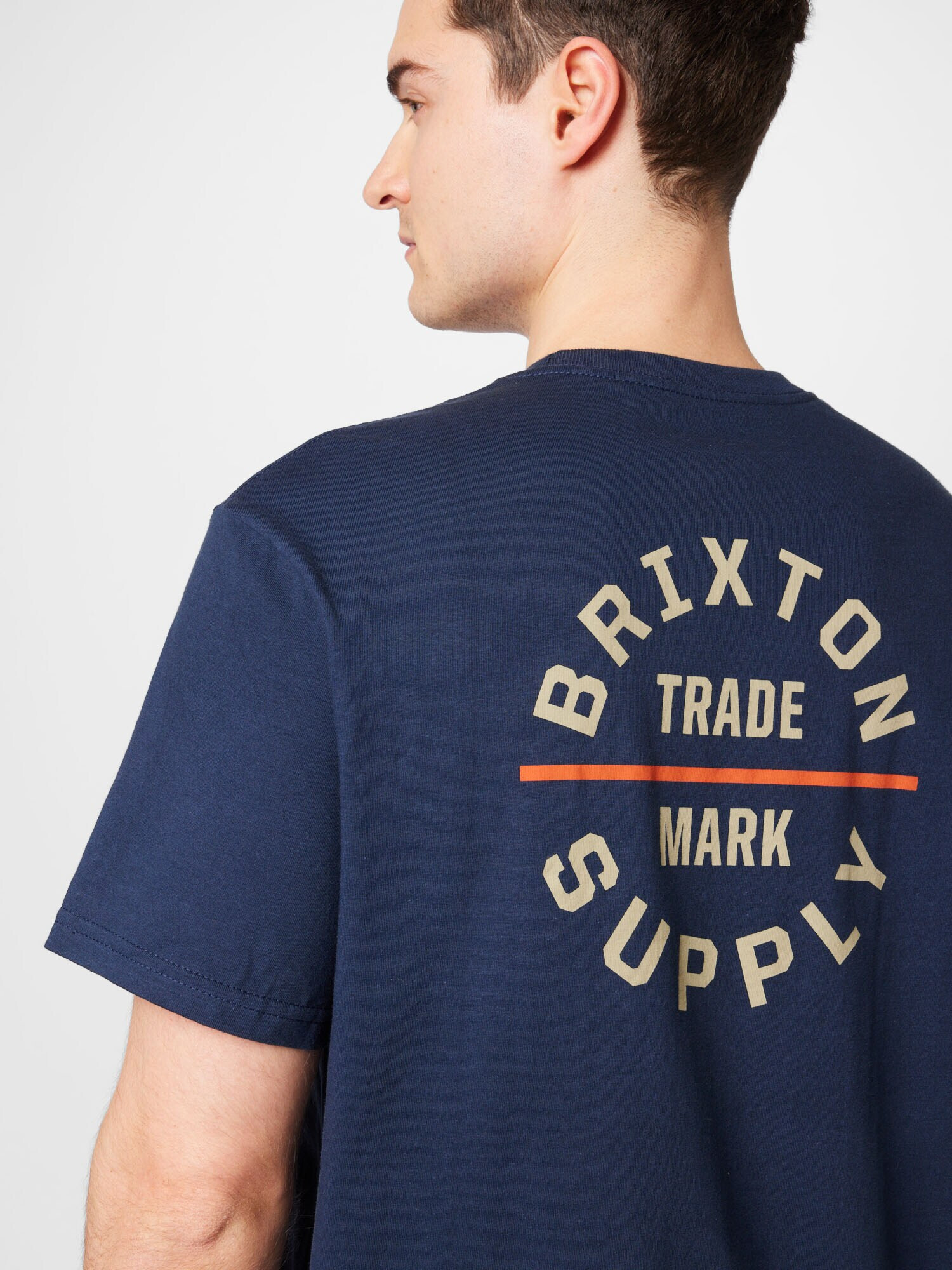 Brixton Tricou 'OATH' bleumarin / gri piatră / portocaliu - Pled.ro