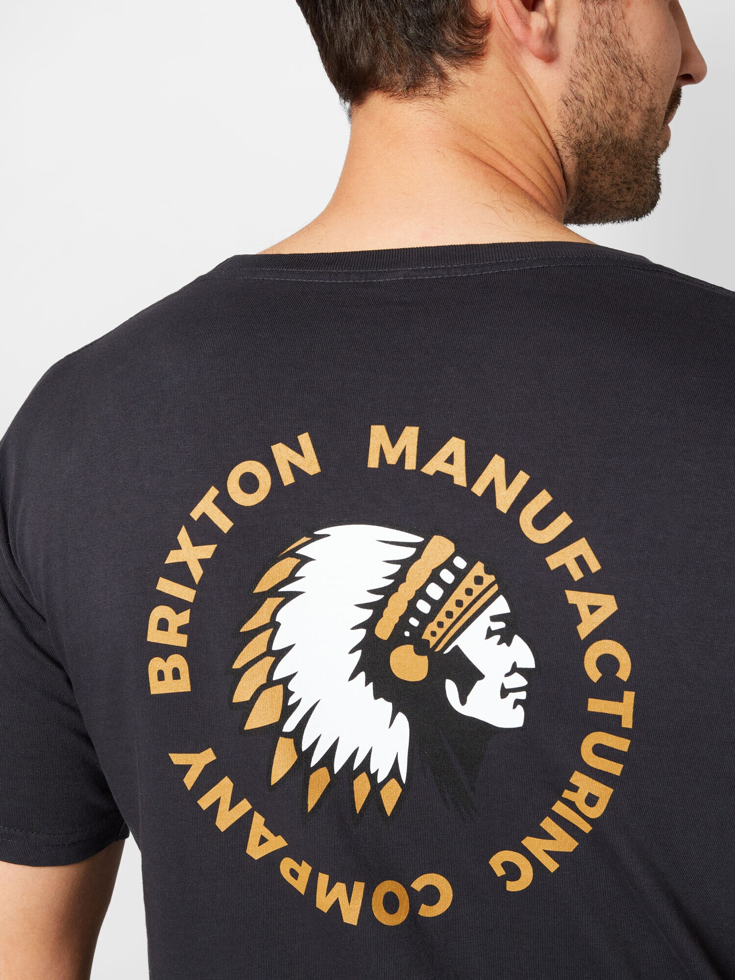 Brixton Tricou 'RIVAL STAMP' maro coniac / negru / alb - Pled.ro