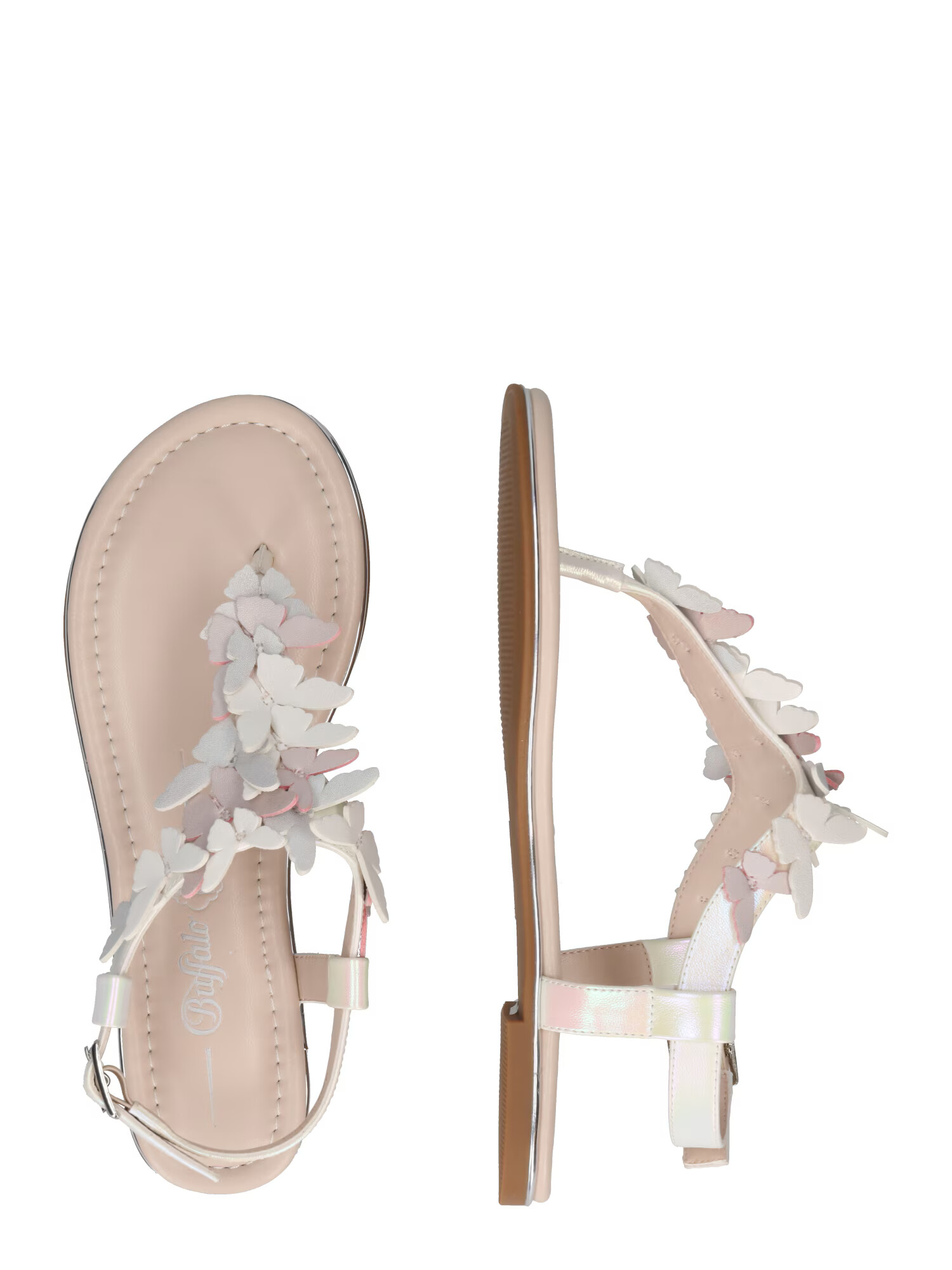 BUFFALO Flip-flops 'Capri' gri deschis / roz / alb - Pled.ro