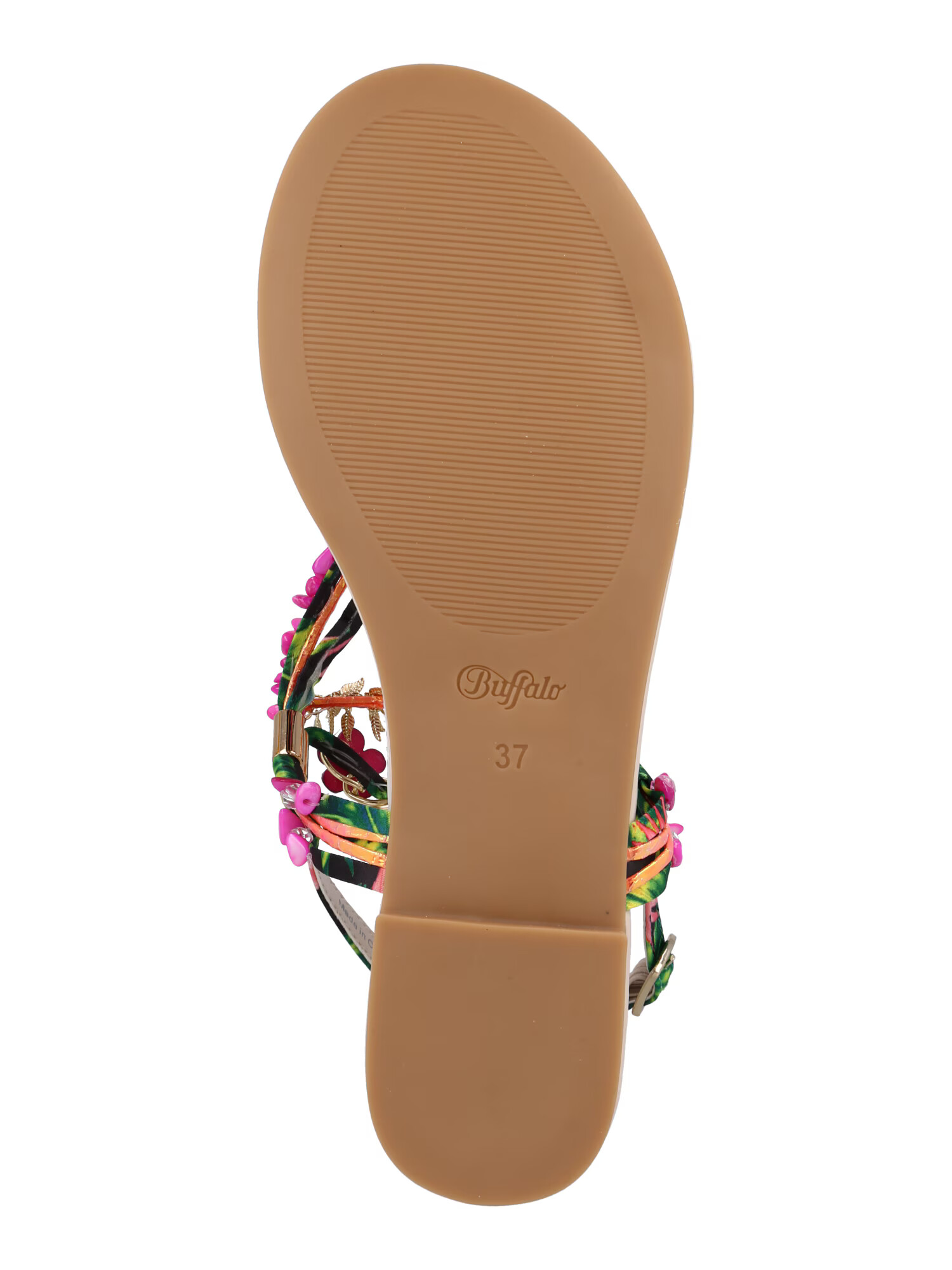 BUFFALO Flip-flops 'Capri Vacay' verde / fucsia / roz deschis / negru - Pled.ro